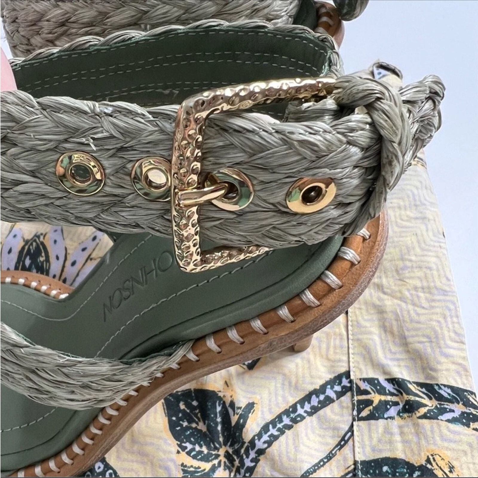Ulla Johnson NWB Ulla Johnson $525 Lydia Raffia Heel Green Size 7 (37) Size US 7 / IT 37 - 7 Thumbnail