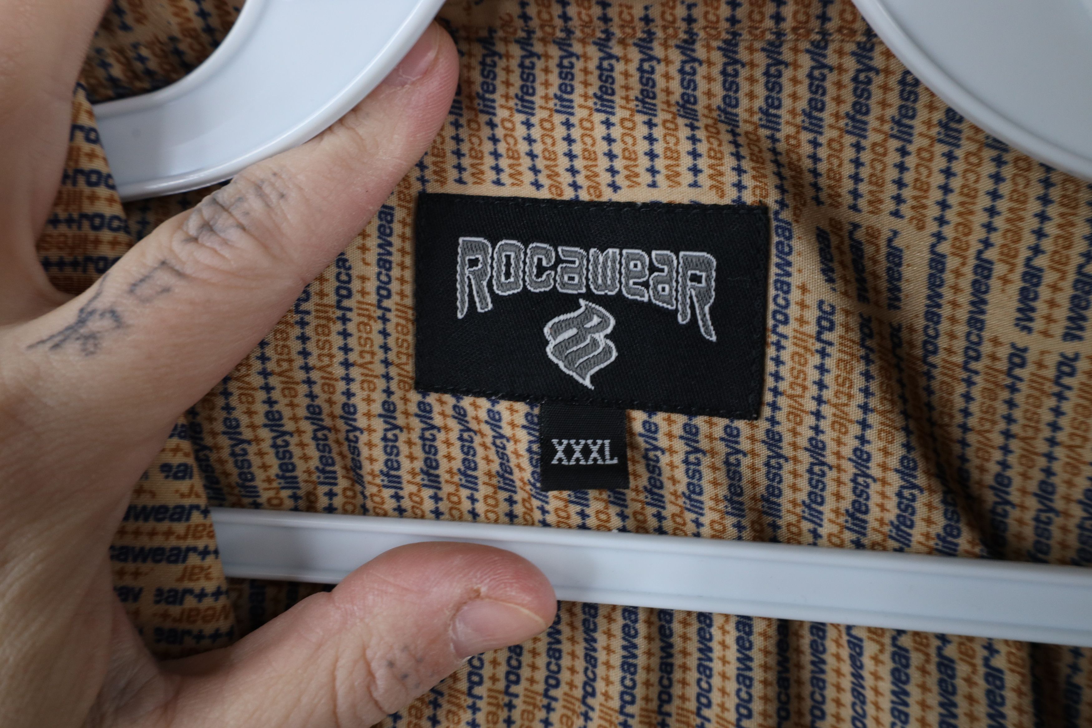 Rocawear × Vintage Vintage 90s Y2K Rocawear Baggy Fit Short Sleeve Button Shirt Size US XXL / EU 58 / 5 - 10 Thumbnail