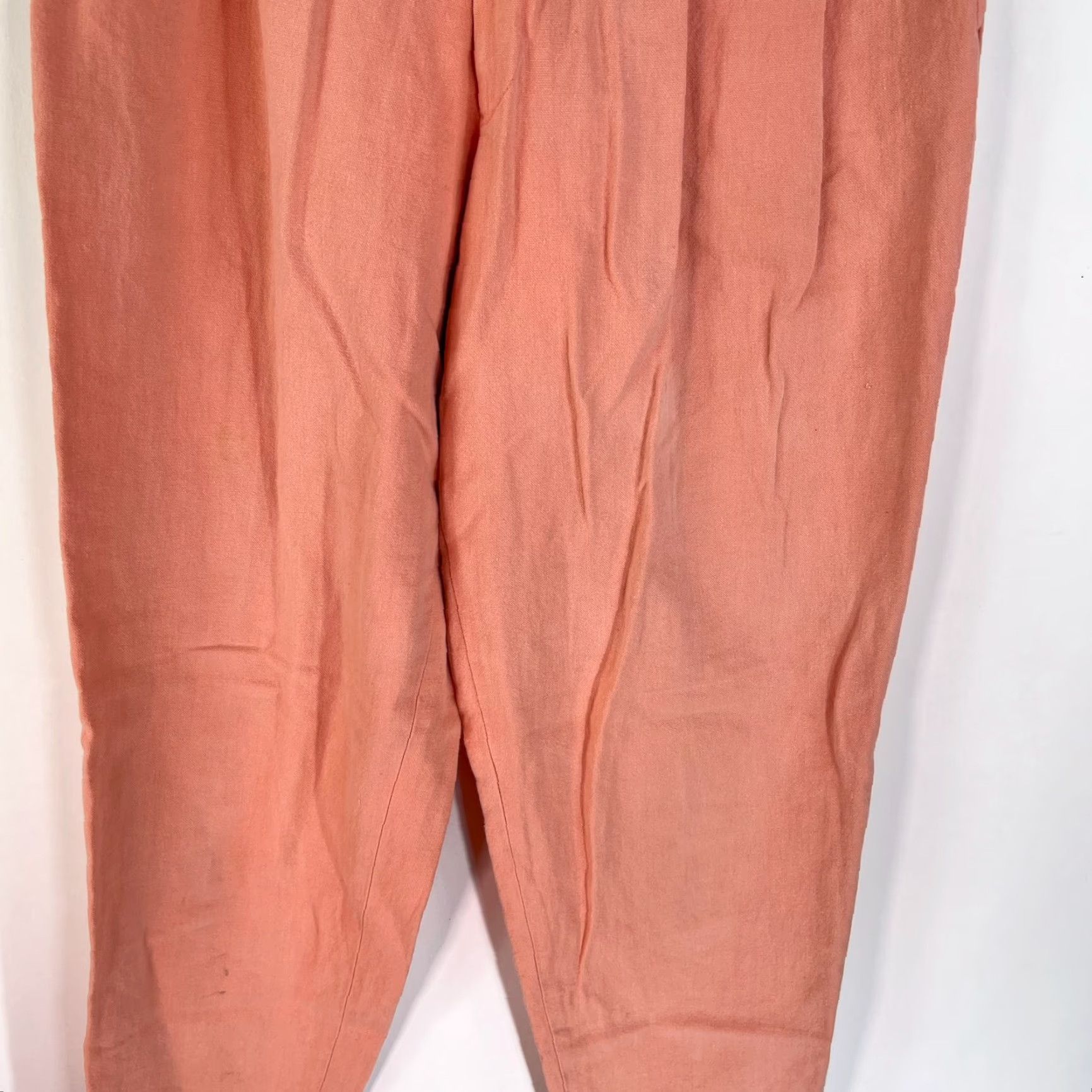 Vintage VINTAGE Tyler House Pleated Mom Pants Women Coral 24X28 Cotton Linen High Rise 80s 90s Dress Pants Womens Size 42" / US 20 - 3 Thumbnail