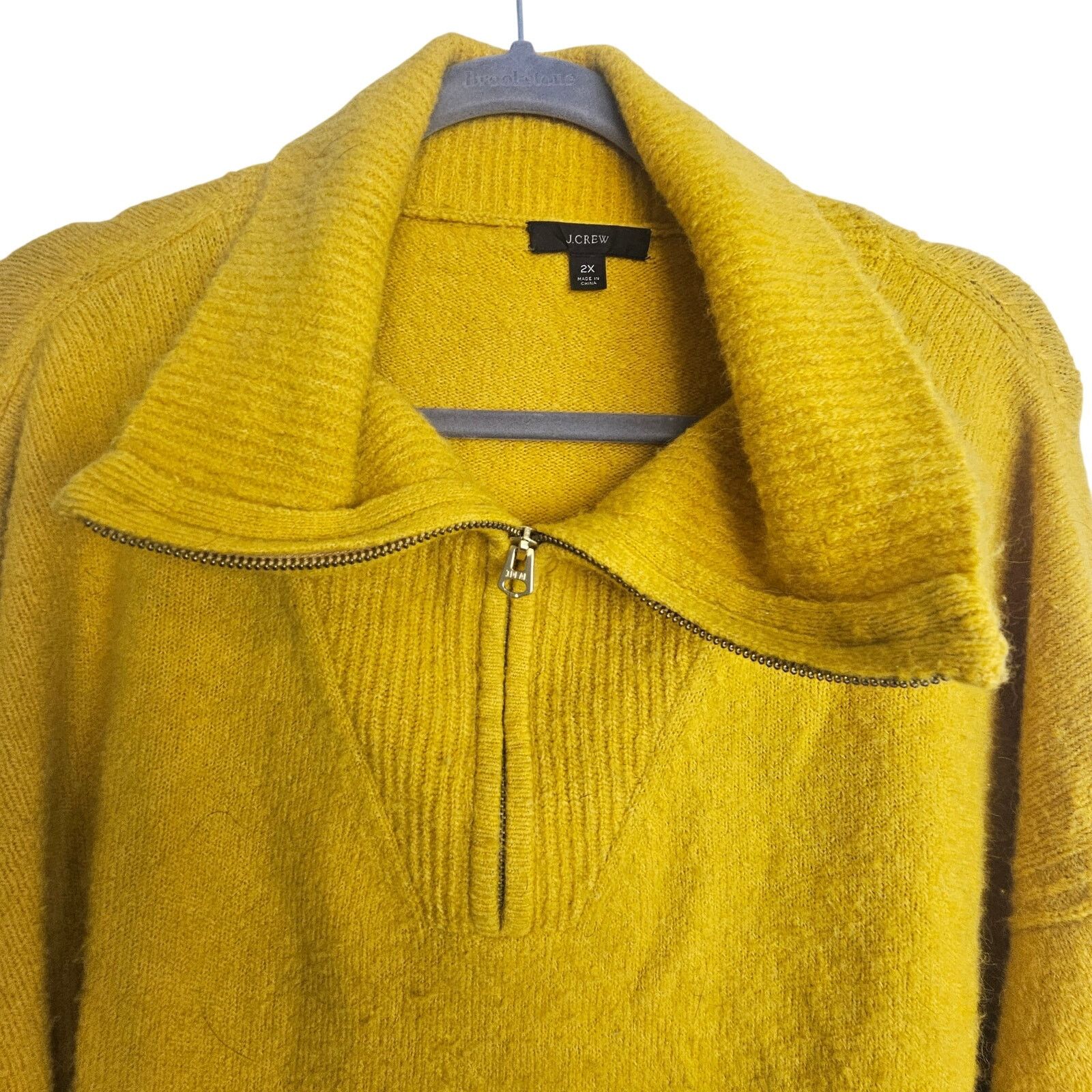 J.Crew J. Crew Womens Wool Alpaca Sweater Plus Size 2X Yellow Size XXL / US 16-18 / IT 52-54 - 2 Thumbnail