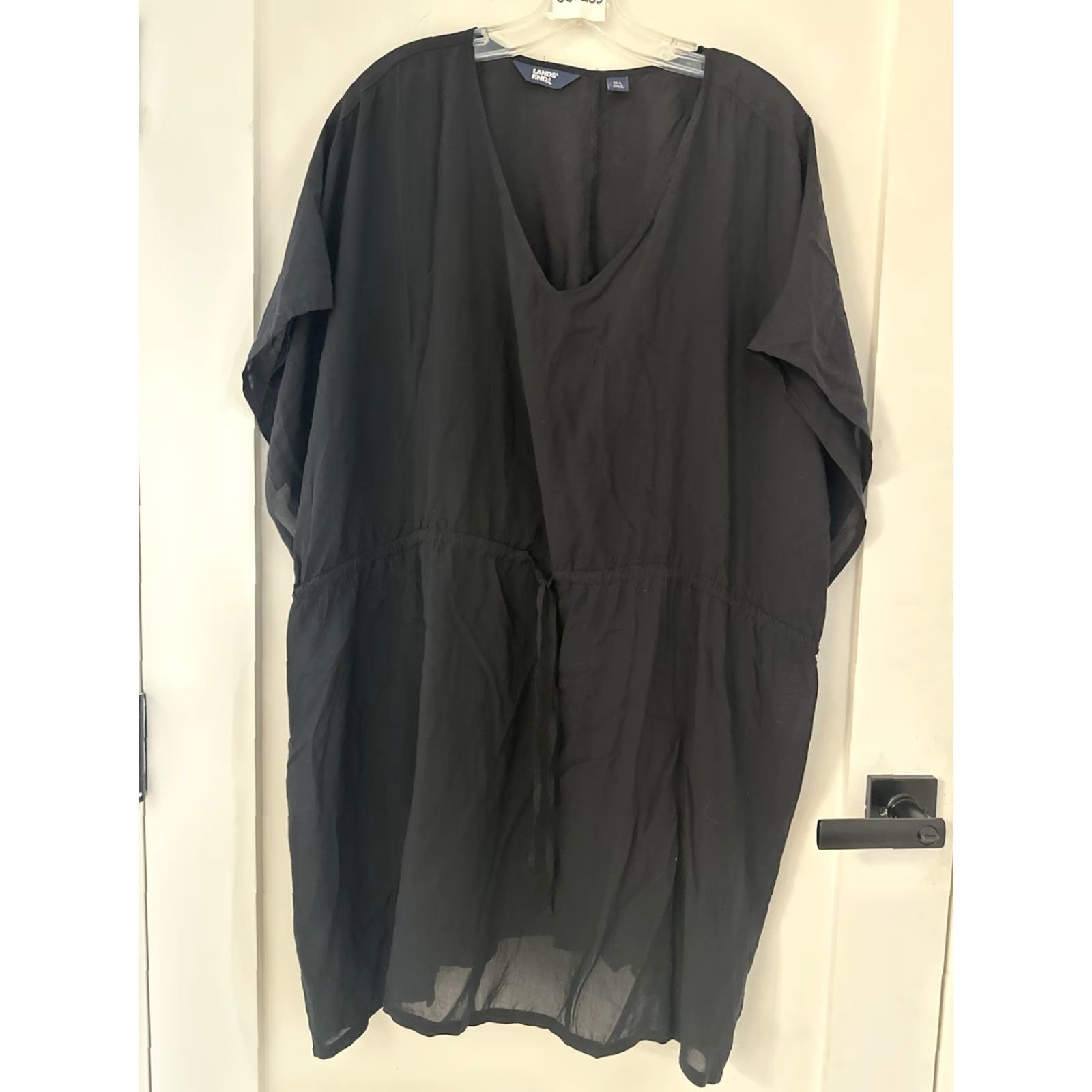 Lands\' End Womens Black Swim Cover Up Dress Cover Up Solid Black  Lightweight Pockets Sleeveless Beach Vacation Size L - ilac.rochib.com