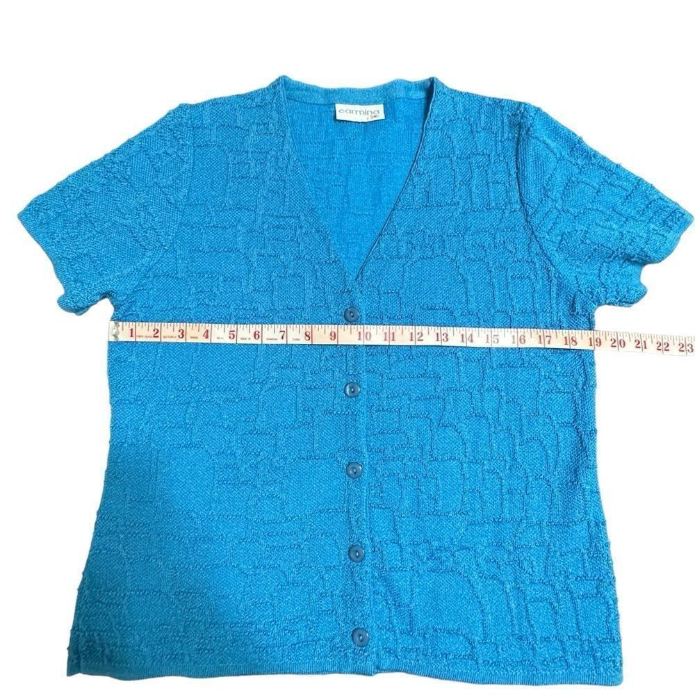 Carmina Vintage Carmina Turquoise Short Sleeve V neck Cardigan Sweat Size S / US 4 / IT 40 - 6 Thumbnail