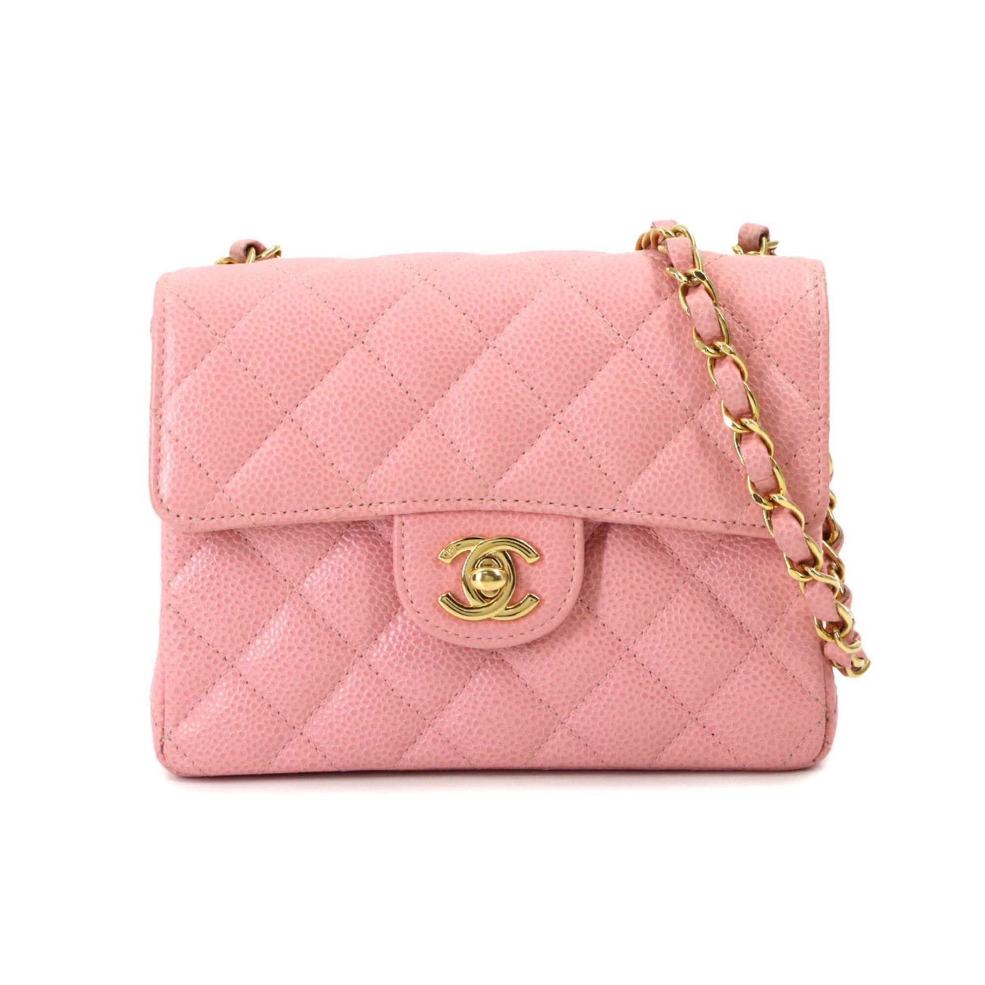 Chanel Chanel Mini Matelasse Chain Shoulder Handbag, Caviar Leather, Pink, A01115, Gold Hardware. Size ONE SIZE - 1 Thumbnail
