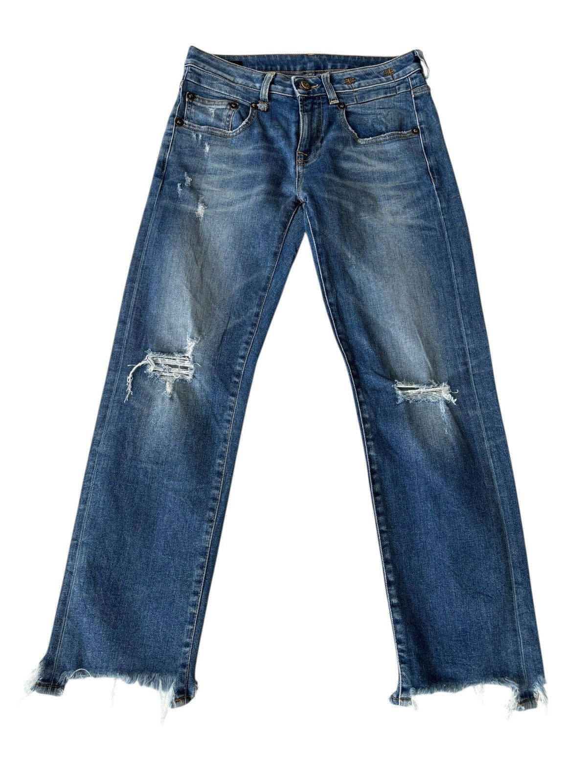 R13 🔥R13 STRAIGHT BOY DISTREESED DENIM JEANS Size 27" / US 4 / IT 40 - 1 Thumbnail