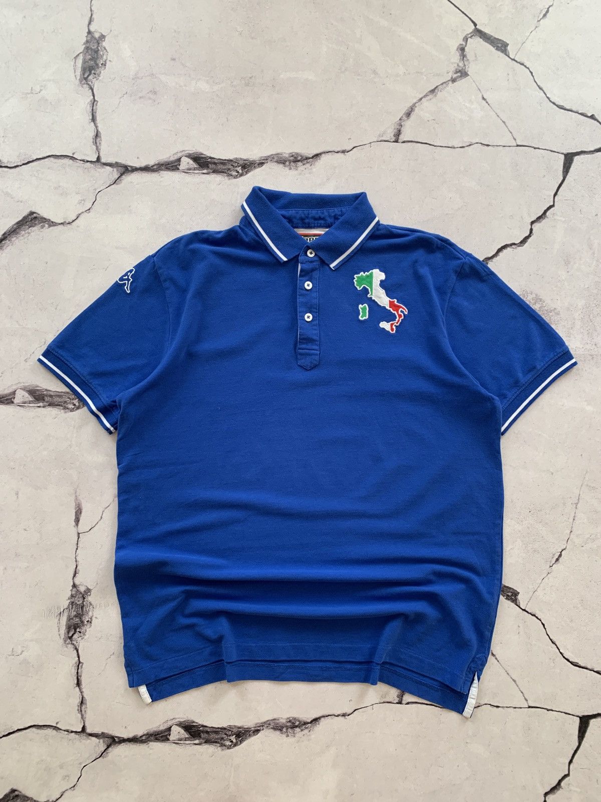 Kappa Kappa Italia Vintage Blue Y2K Big Logo Polo Shirt Size US XL / EU 56 / 4 - 2 Thumbnail