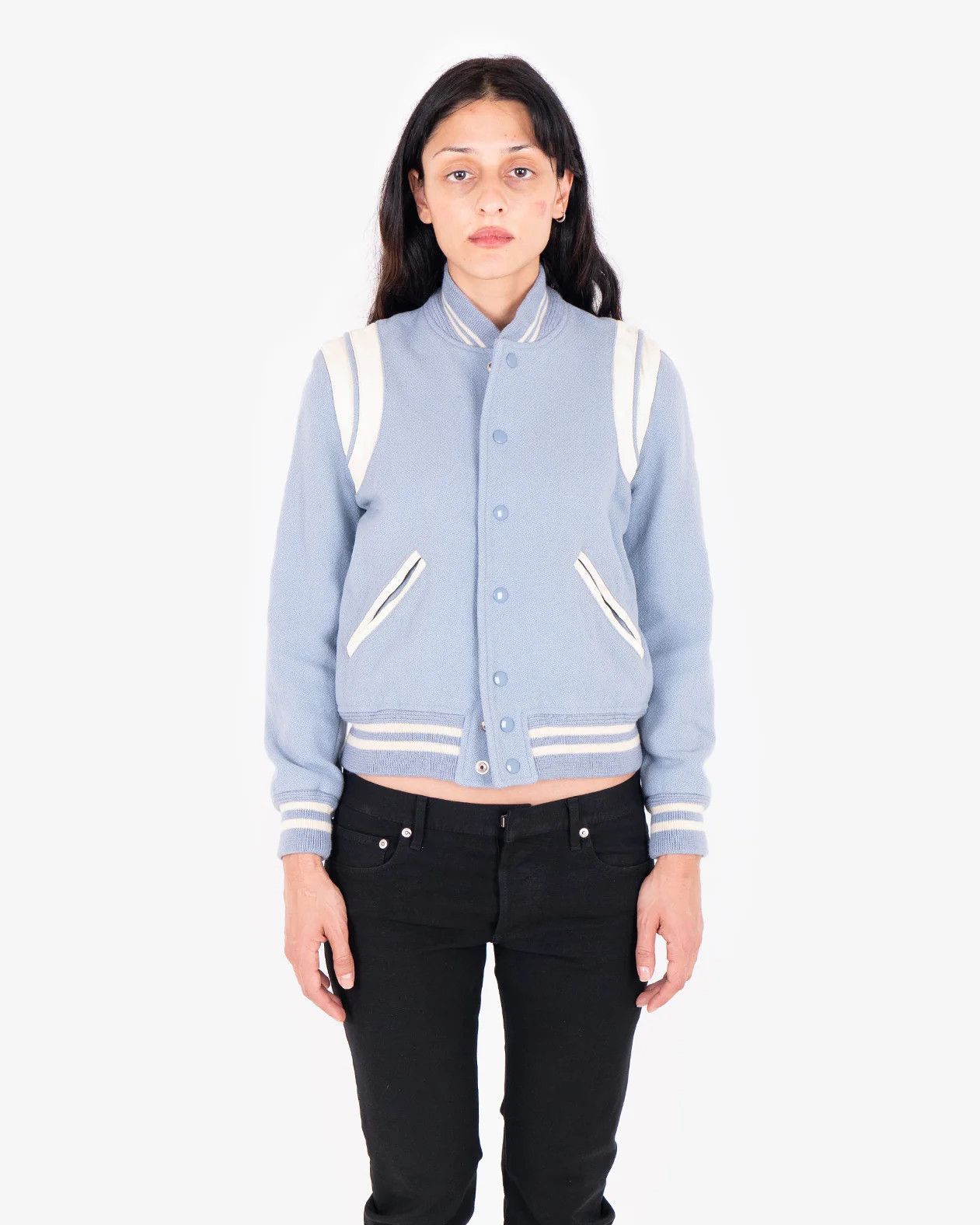 Saint Laurent Paris Baby Blue Teddy Jacket Women's (FW15) Size XS / US 0-2 / IT 36-38 - 5 Thumbnail