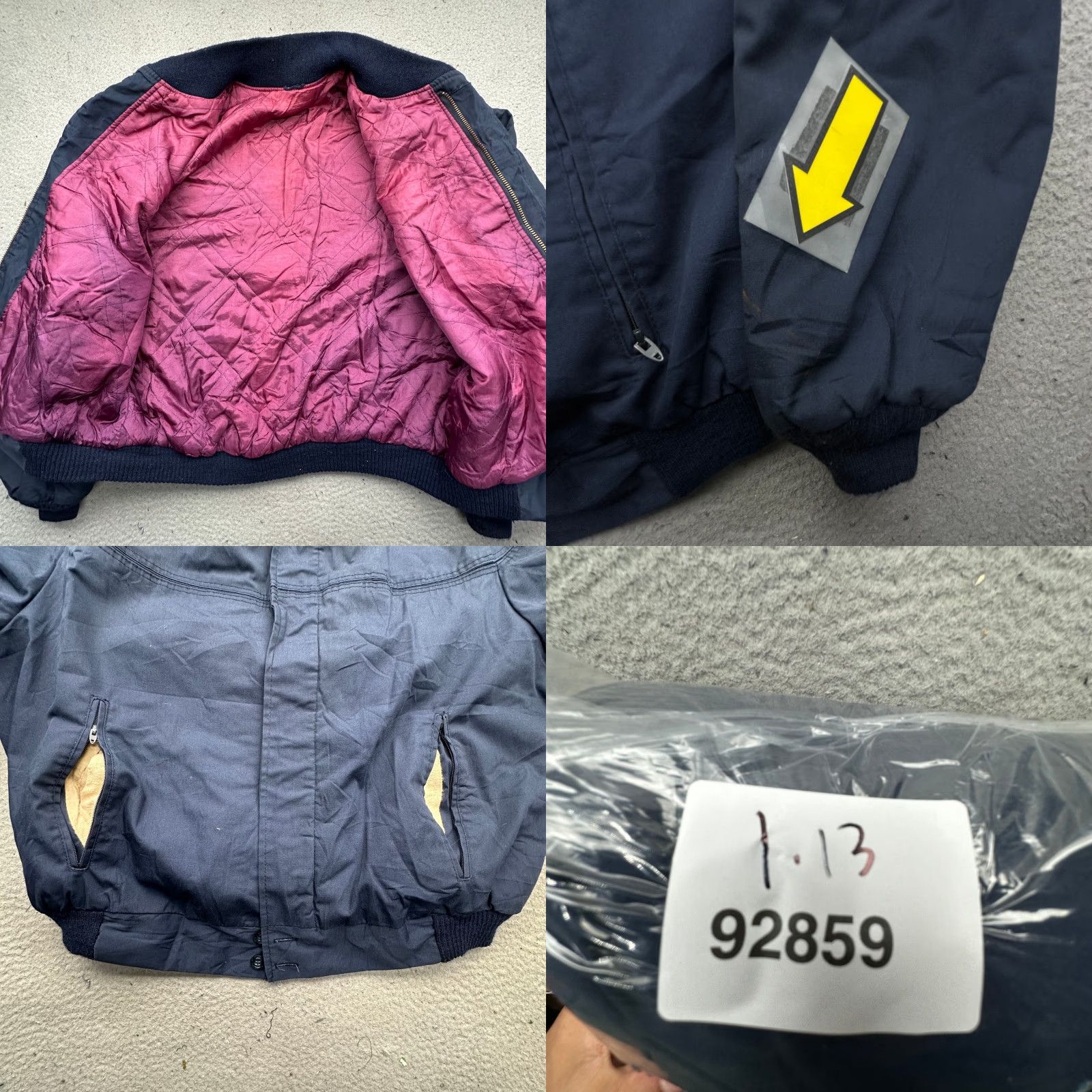 Vintage VINTAGE 80s Polyester Quilt Lined Bomber Flight Jacket Mens XL Talon Zipper Blue Navy Solid 90s 80s Casual Mens Size US XL / EU 56 / 4 - 8 Thumbnail