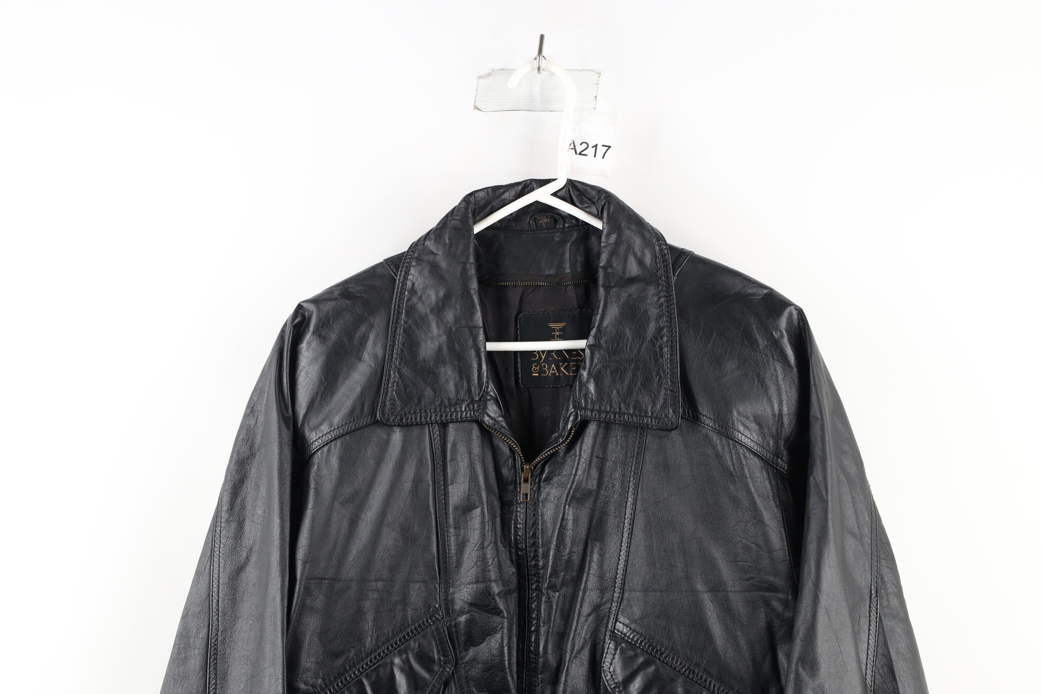 Vintage Vintage 90s Streetwear Leather Full Zip Bomber Jacket Black Size US L / EU 52-54 / 3 - 2 Thumbnail