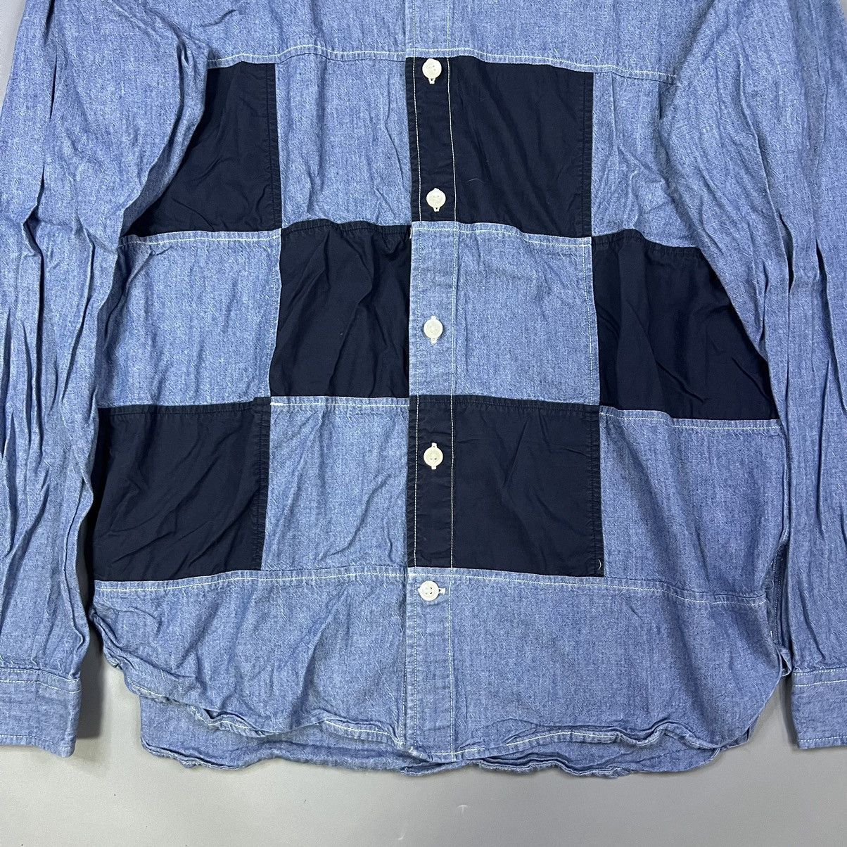 Nanamica Nanamica Patchwork Button Up Shirt Size US L / EU 52-54 / 3 - 3 Thumbnail