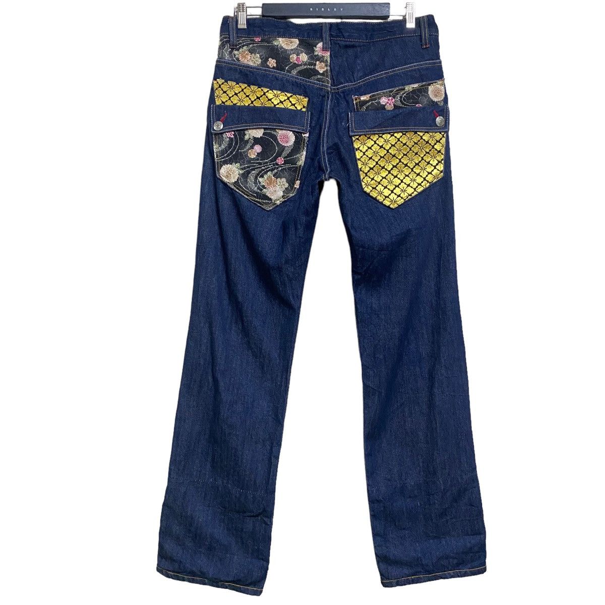 Karakuri Tamashii GUMU Denim Embroidery Multi Pocket Japan Motif Jeans Size US 34 / EU 50 - 2 Thumbnail