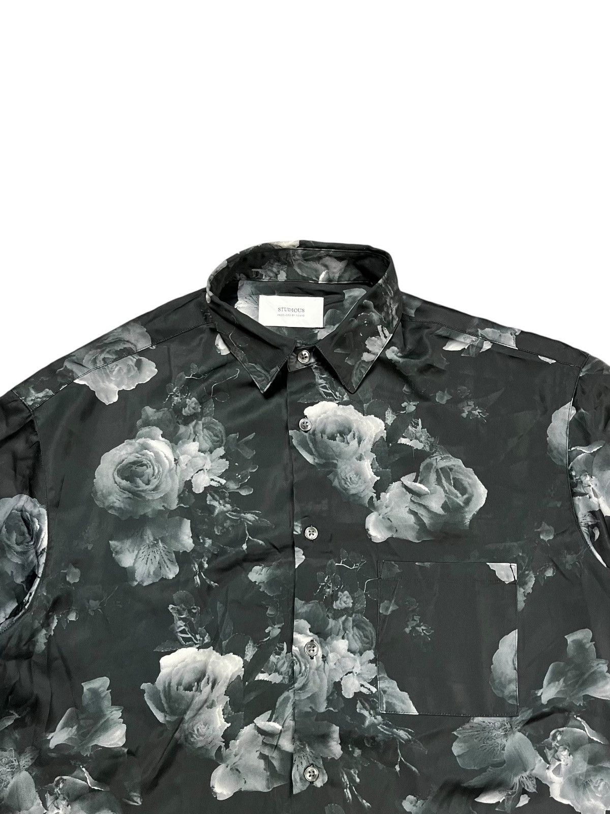 Shellac 2000s Studious - Romantic Black Flower Shirt Size US M / EU 48-50 / 2 - 3 Thumbnail