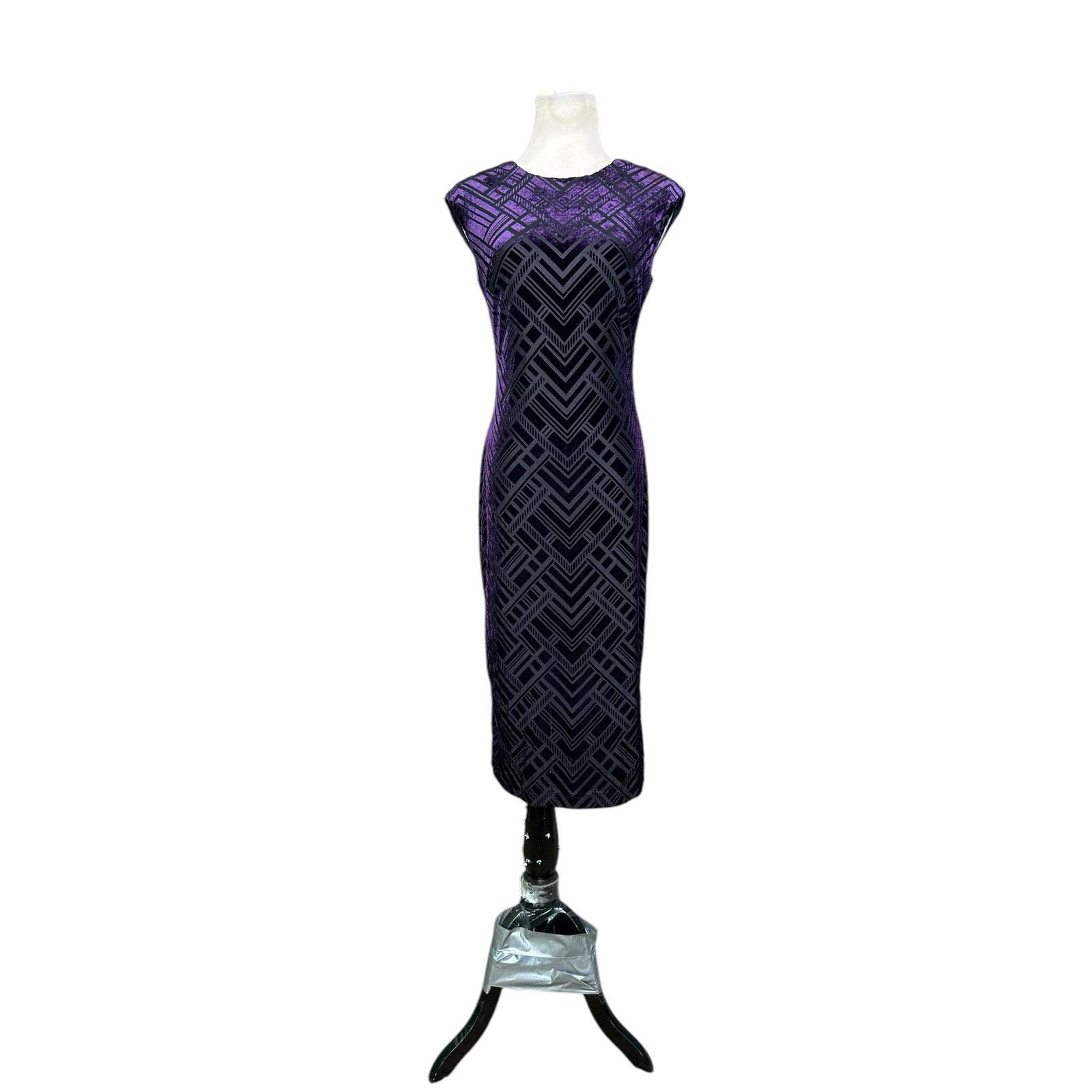 Vince Camuto Vince Camuto purple velvet midi pencil cocktail dress size 4 Size S / US 4 / IT 40 - 8 Thumbnail