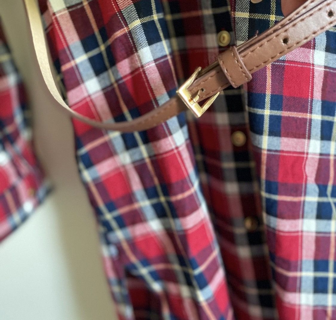 Other PLAID BUTTON DOWN SHIRT DRESS & REMOVABLE BELT Size S / US 4 / IT 40 - 4 Thumbnail
