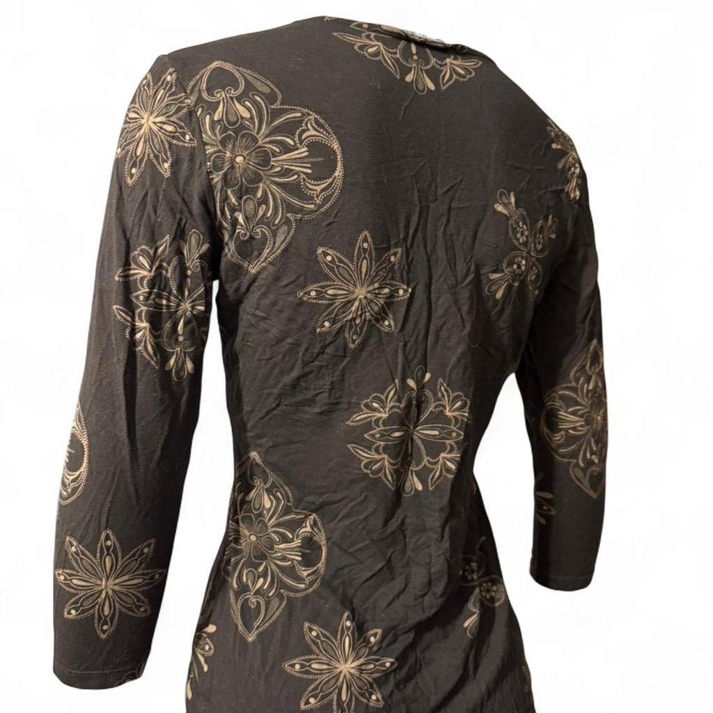 Ann Taylor Y2K Fairy Boho whimsigoth Babydoll Brown floral top Size S / US 4 / IT 40 - 5 Thumbnail