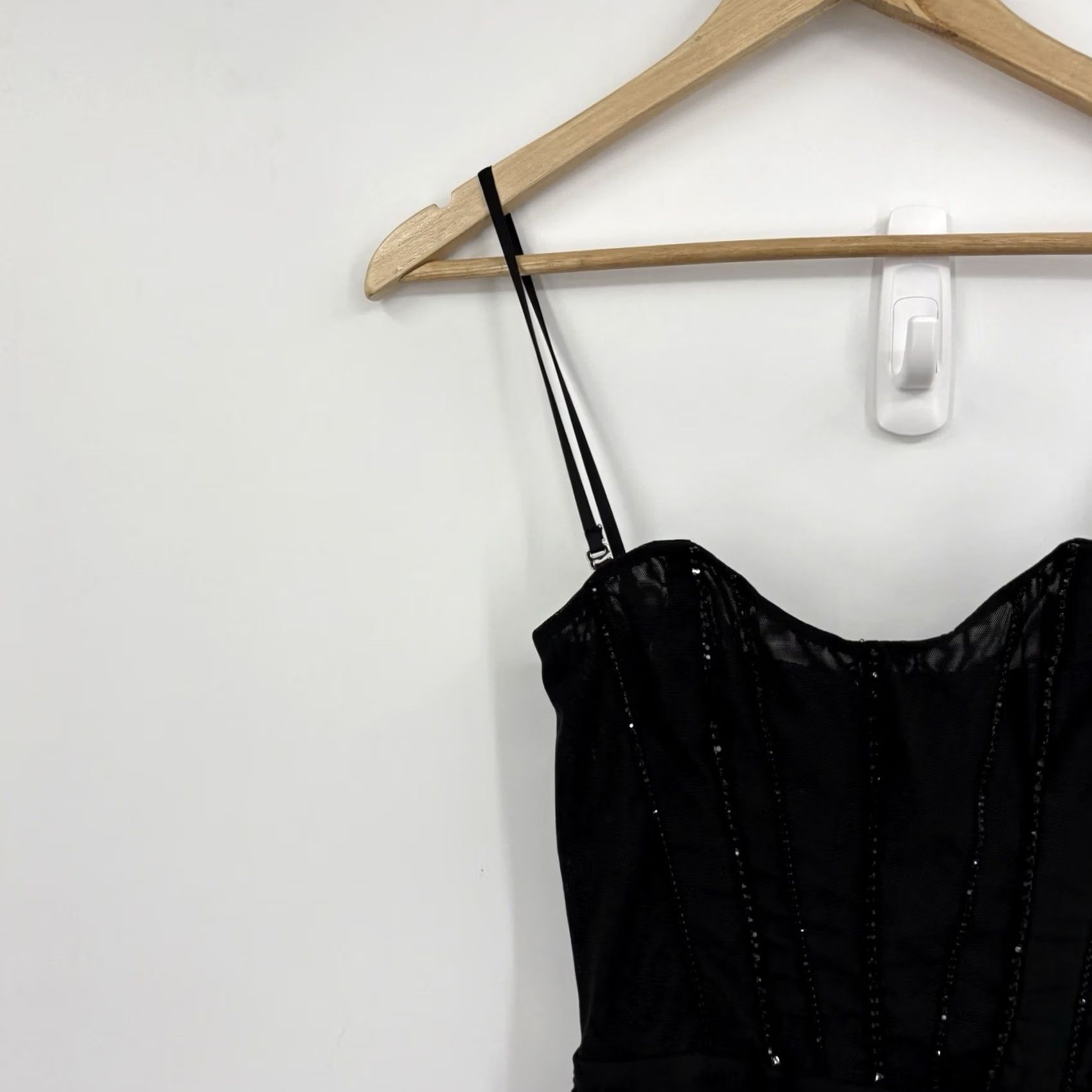 Vintage Oh Polly Corset Slip Dress 4 Drape Fairy Grunge Rhinestone Whimsigoth Asymmetric Dress Size S / US 4 / IT 40 - 2 Thumbnail