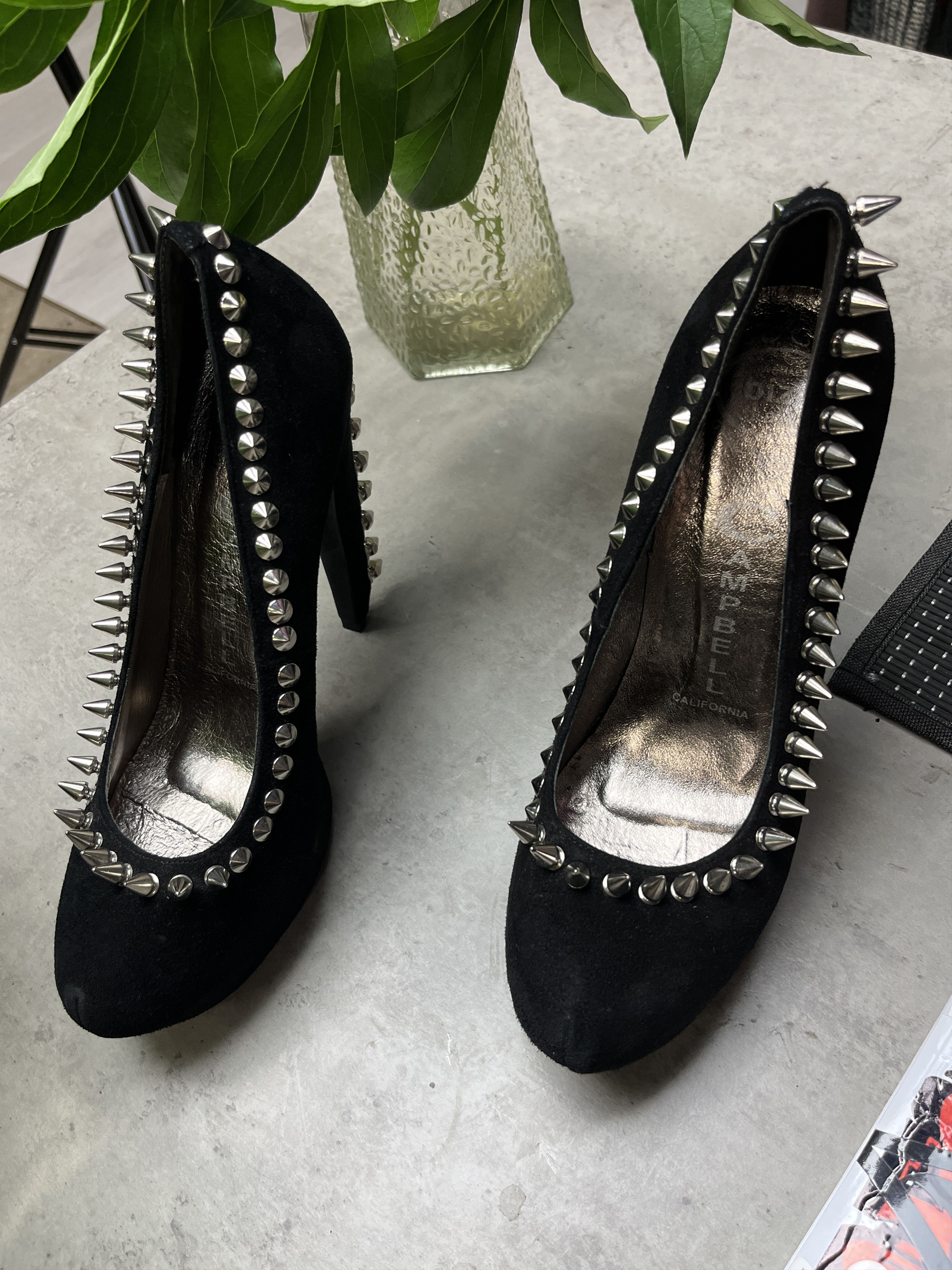 Other 2000s SPIKED SUEDE PLATFORM STILETTO HEELS - 5113 Size US 7.5 / IT 37.5 - 4 Thumbnail