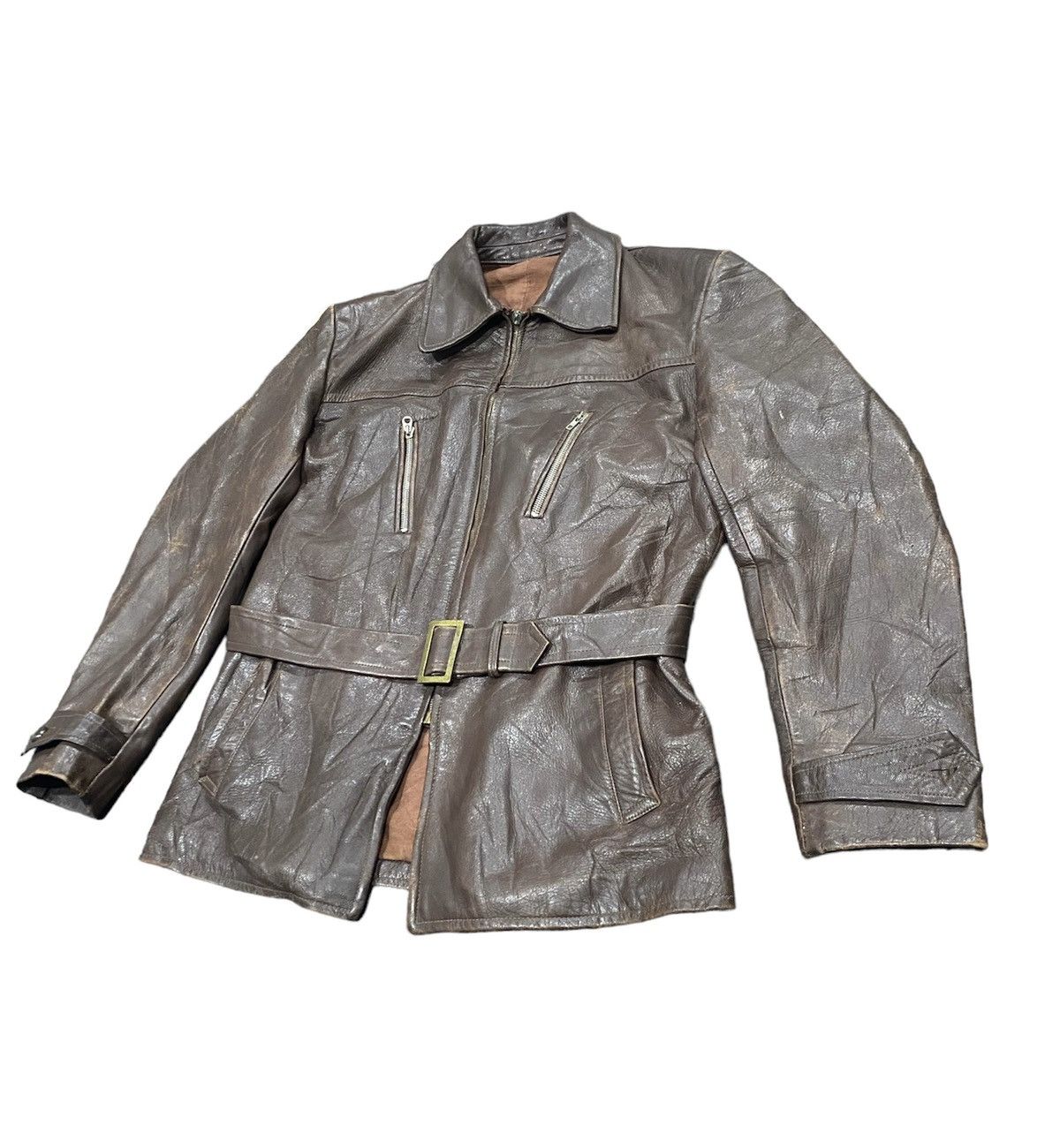Kadoya VINTAGE HORSEHIDE MILITARY OFFICAL JACKET LUXURY LEATHER Size US L / EU 52-54 / 3 - 2 Thumbnail