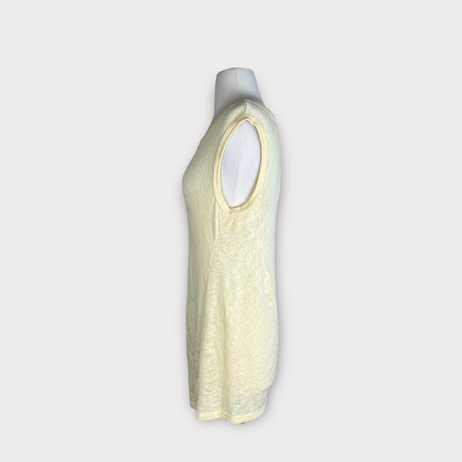 Nordstrom Bobeau | Tie Front Muscle Tank Top Sleeveless Blouse Yellow Size M / US 6-8 / IT 42-44 - 3 Thumbnail