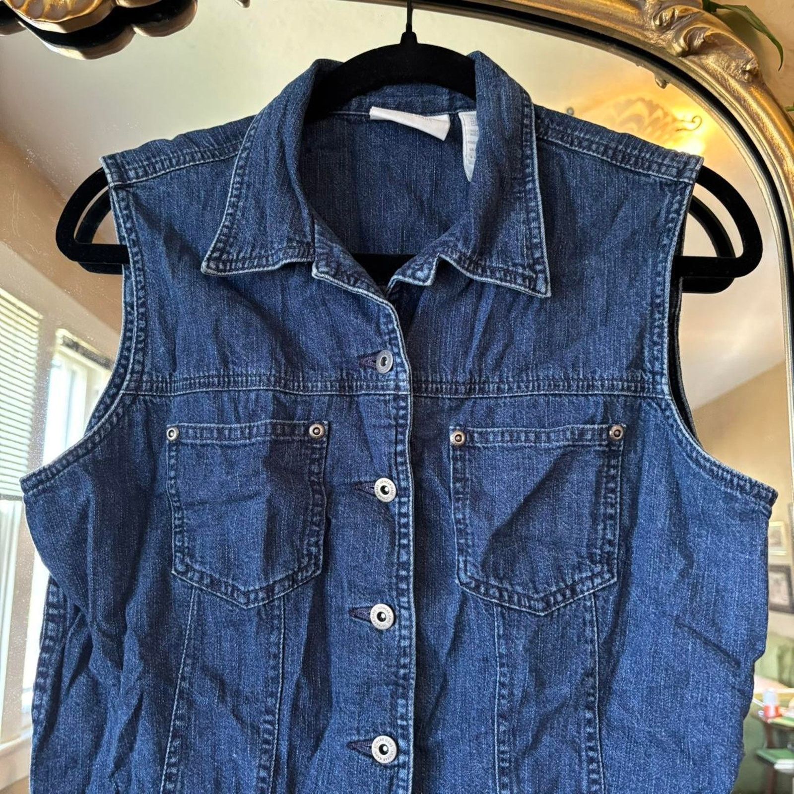 Liz Claiborne Vintage Liz Claiborne Jean Button Vest Top Large Cotton Y2K Size L / US 10 / IT 46 - 4 Thumbnail