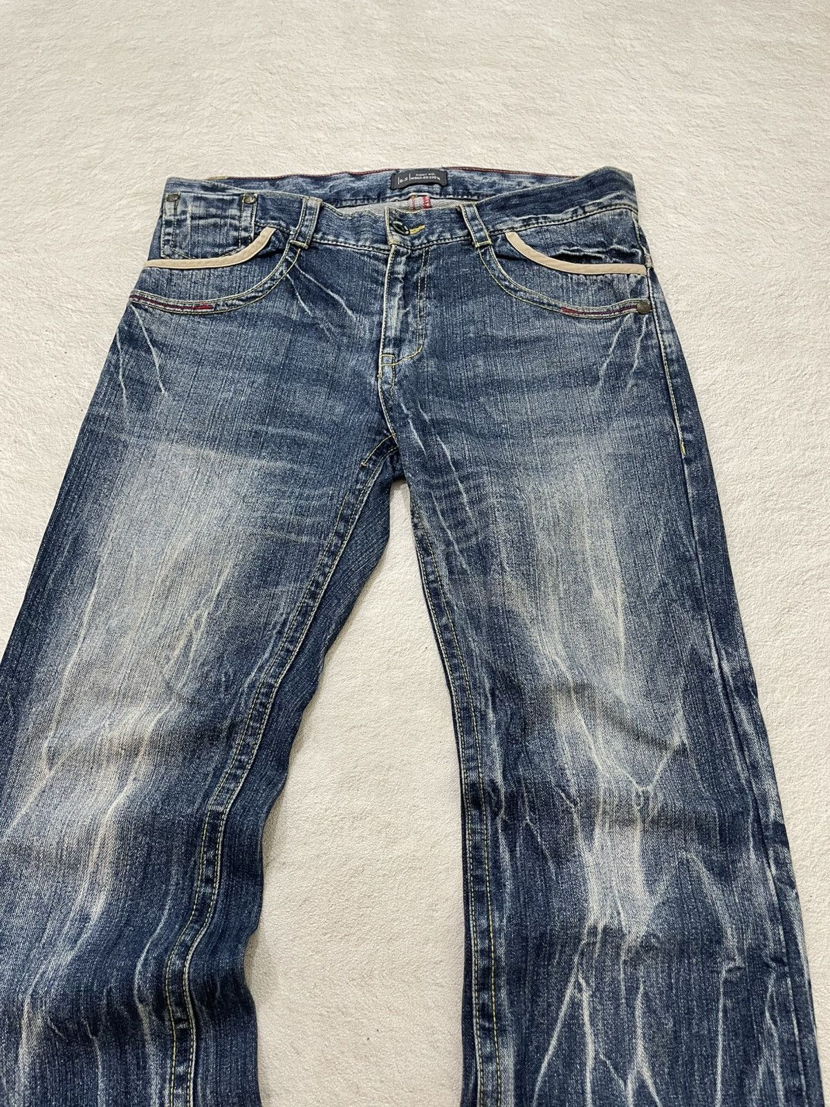 Hysteric Glamour 2000s Hysteric Flare Raw Denim Heavy Fading Embroidered Y2K Size US 36 / EU 52 - 3 Thumbnail