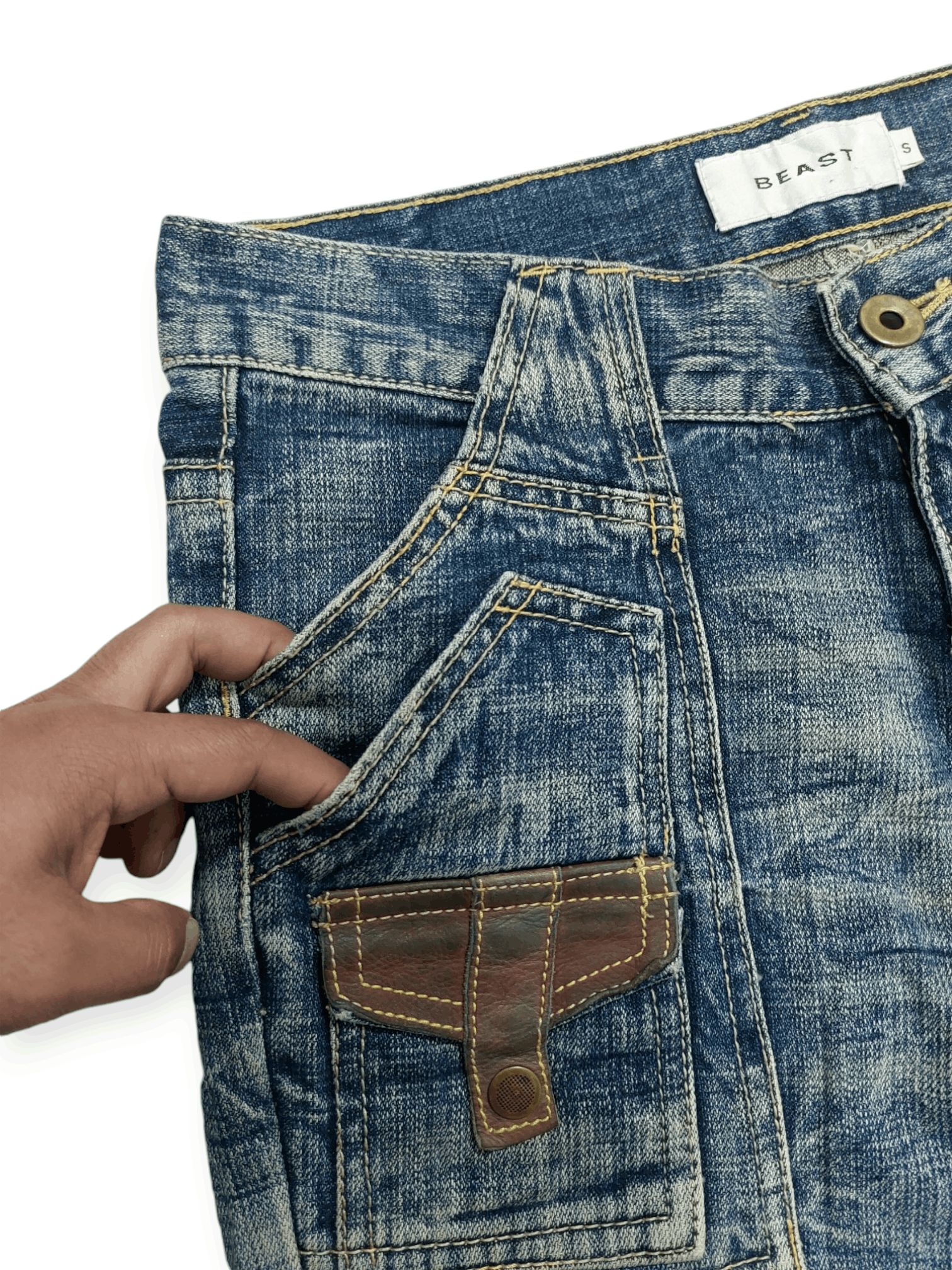 Japanese Brand Beast Leather Strip Multipocket Short Pant Size US 30 / EU 46 - 11 Thumbnail