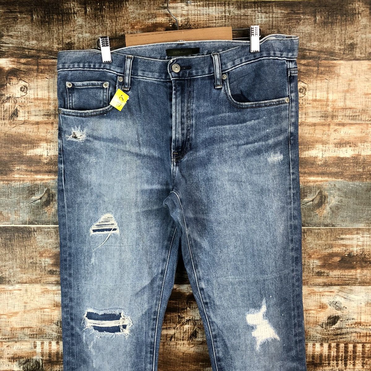 Japanese Brand DL Uniqlo Jeans Distressed Denim Pants #C150 Size US 34 / EU 50 - 4 Thumbnail