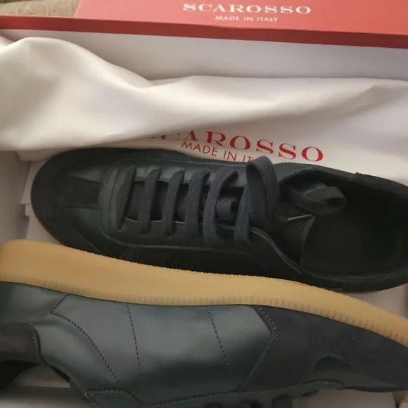Scarosso Scarosso Ryan Blue Calf Leather Sneaker 10.5/43.5 New in Box Size US 10.5 / EU 43-44 - 1 Thumbnail