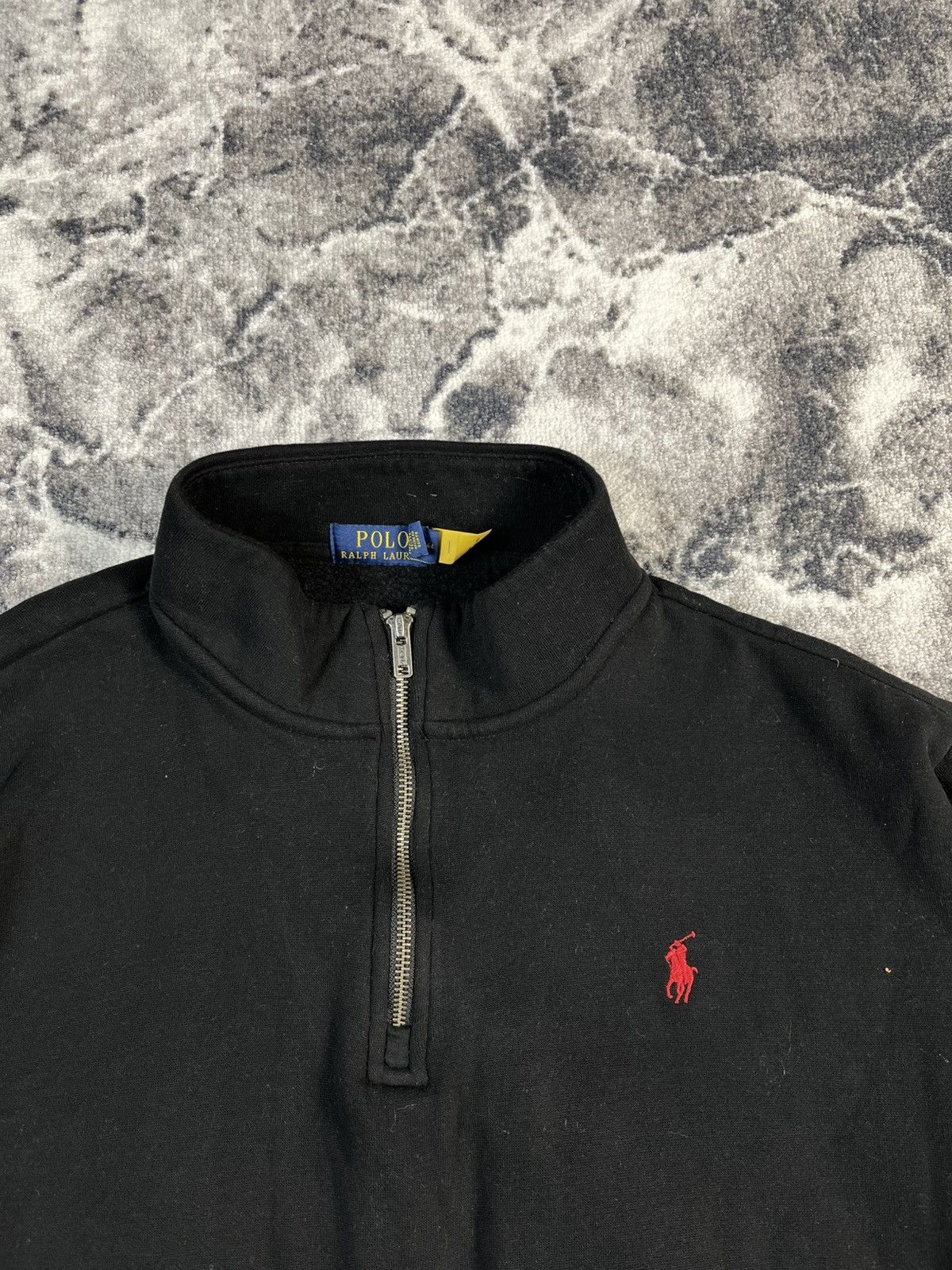 Polo Ralph Lauren Polo Ralph Lauren Black Quarter Zip Fleece Pullover Size US XL / EU 56 / 4 - 4 Thumbnail
