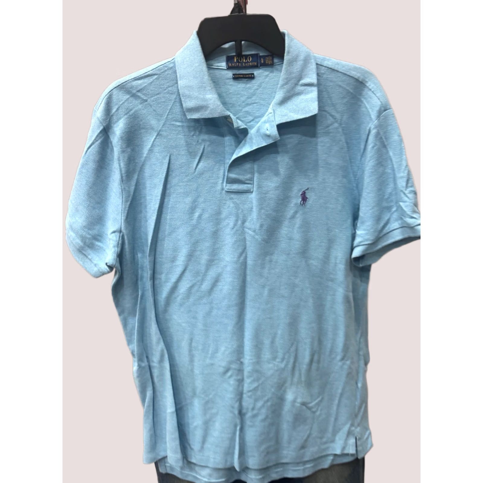 Ralph Lauren Ralph Lauren POLO Shirt Mens L Sky Blue Large Custom Slim POLO SHIRT Multicolor Long Sleeve Polo Shirt Size US L / EU 52-54 / 3 - 1 Thumbnail