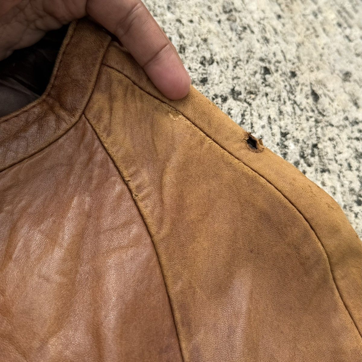 Vintage 🔥Vintage Real Leather Jacket Brown Distressed Bomber Rare Size US M / EU 48-50 / 2 - 16 Thumbnail