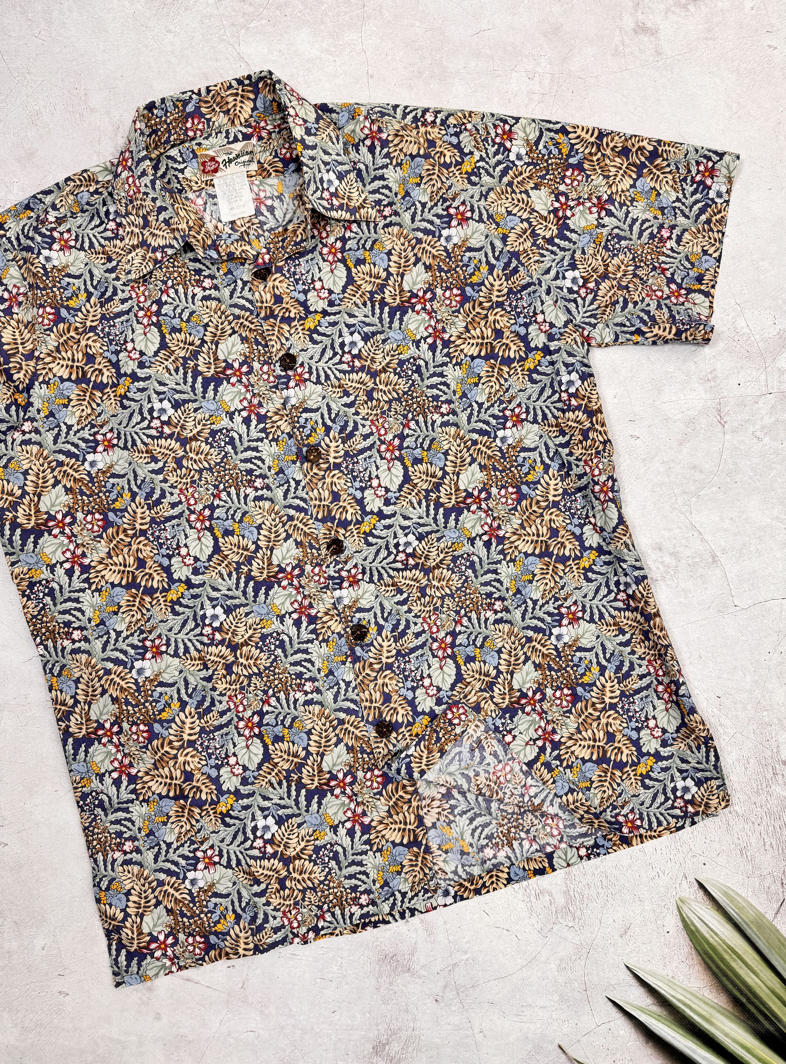 Hilo Hattie × Vintage Vintage Hilo Hattie Hawaiian Shirt Leaves & Flowers Cotton Size US M / EU 48-50 / 2 - 4 Thumbnail