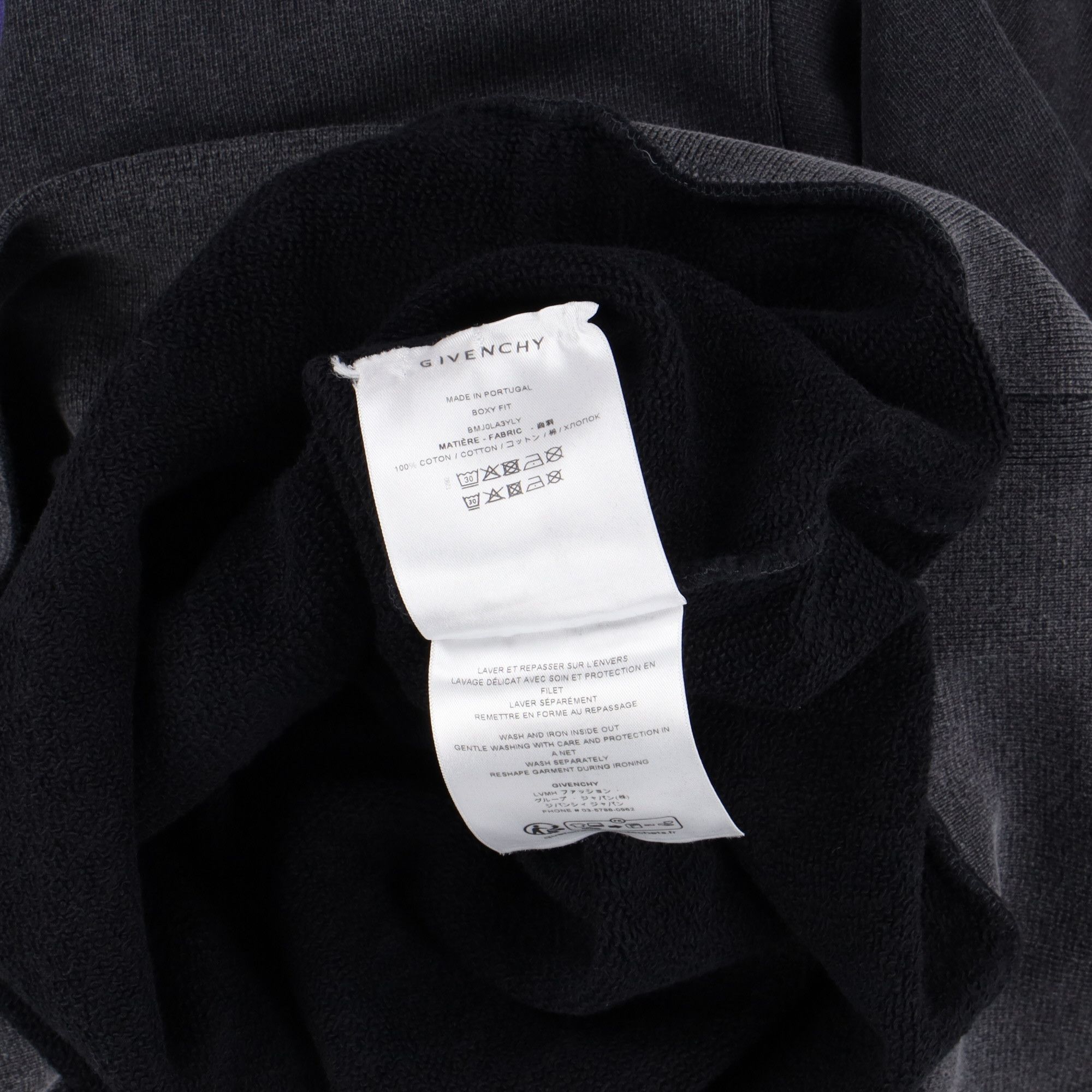 Givenchy Washed Black Embroidered Logo Oversized Hoodie Size US L / EU 52-54 / 3 - 5 Thumbnail