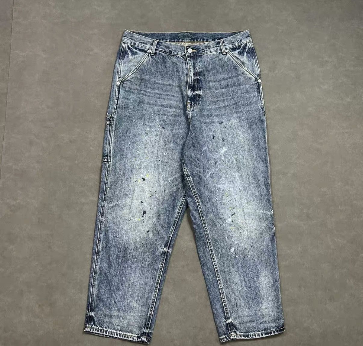 Madness MADNESS MDNS Washed Splash Ink Loose Jeans J16 Size US 36 / EU 52 - 1 Thumbnail