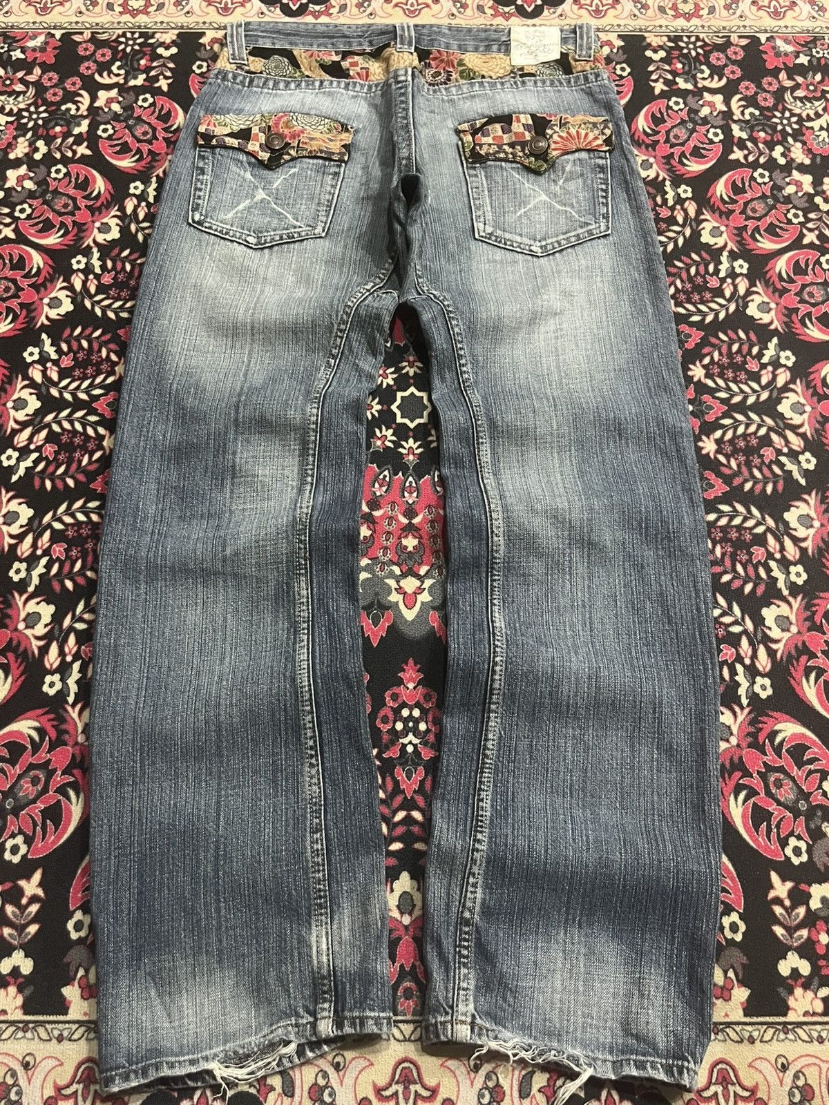 Kapital Vintage Japanese Brand Dominate Floral Sukajan Blue Jeans Size US 32 / EU 48 - 1 Thumbnail