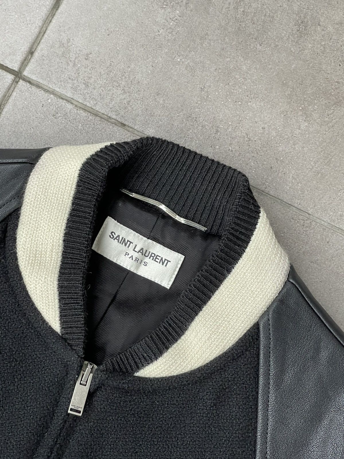 Saint Laurent Paris SS19 Saint Laurent Two Tone Black Wool Teddy Bomber Jacket Size US S / EU 44-46 / 1 - 17 Thumbnail