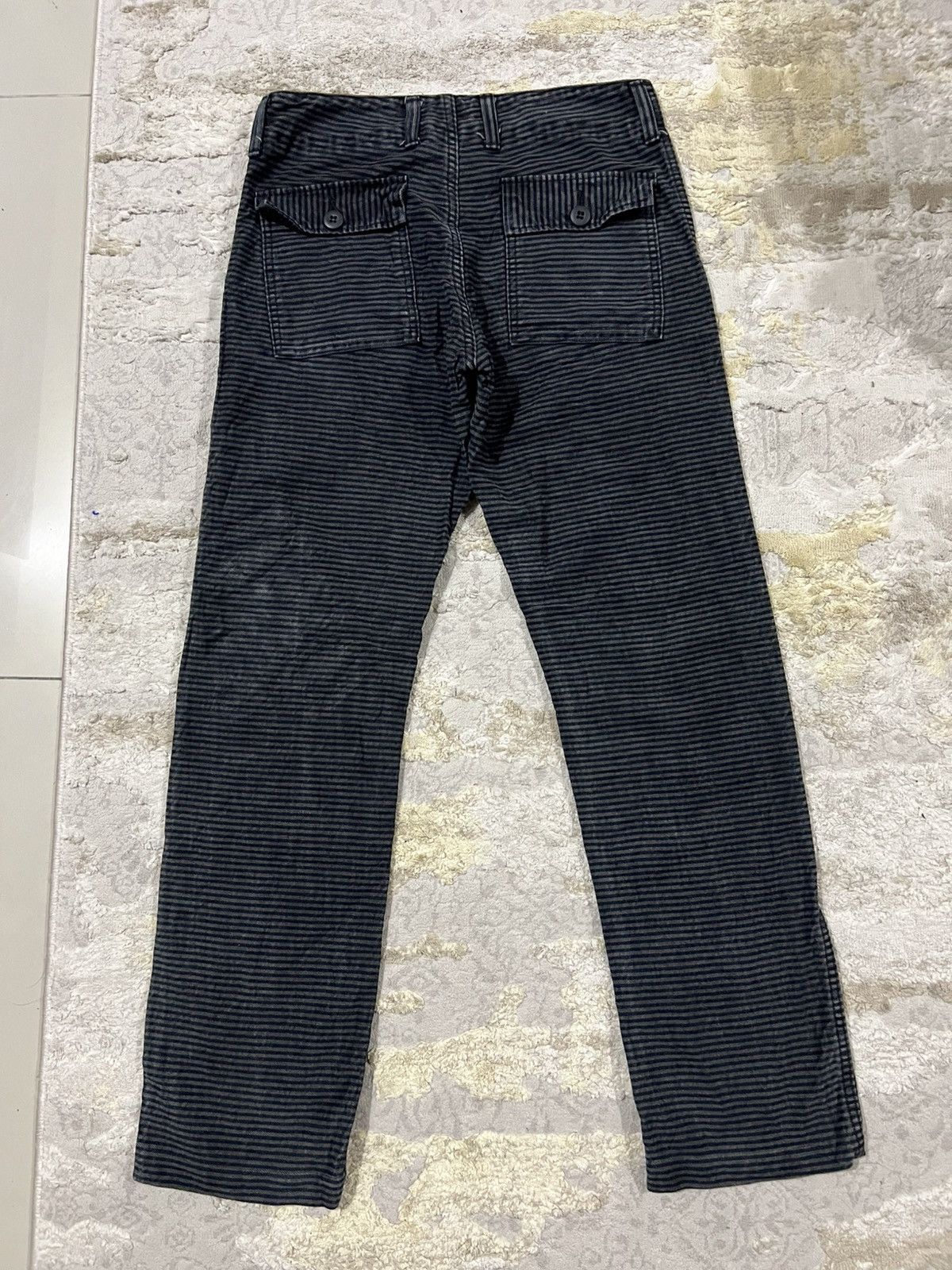 Samurai Jeans Vintage Johnbull Tokyo Prisoner Striped Denim Bush Pants Size US 30 / EU 46 - 4 Thumbnail