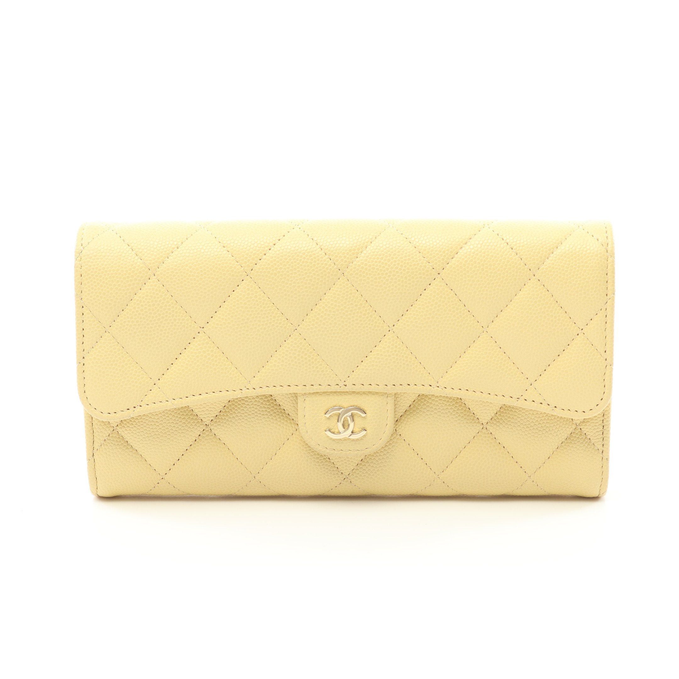 Chanel Chanel Matelasse Bi-Fold Long Wallet Caviar Skin Yellow Gold Hardware Size ONE SIZE - 1 Thumbnail