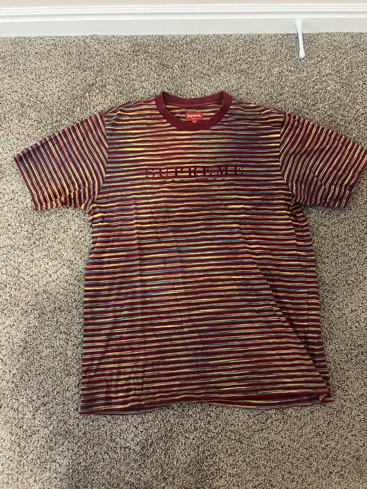 Supreme Supreme static stripe tee Size US M / EU 48-50 / 2 - 1 Thumbnail