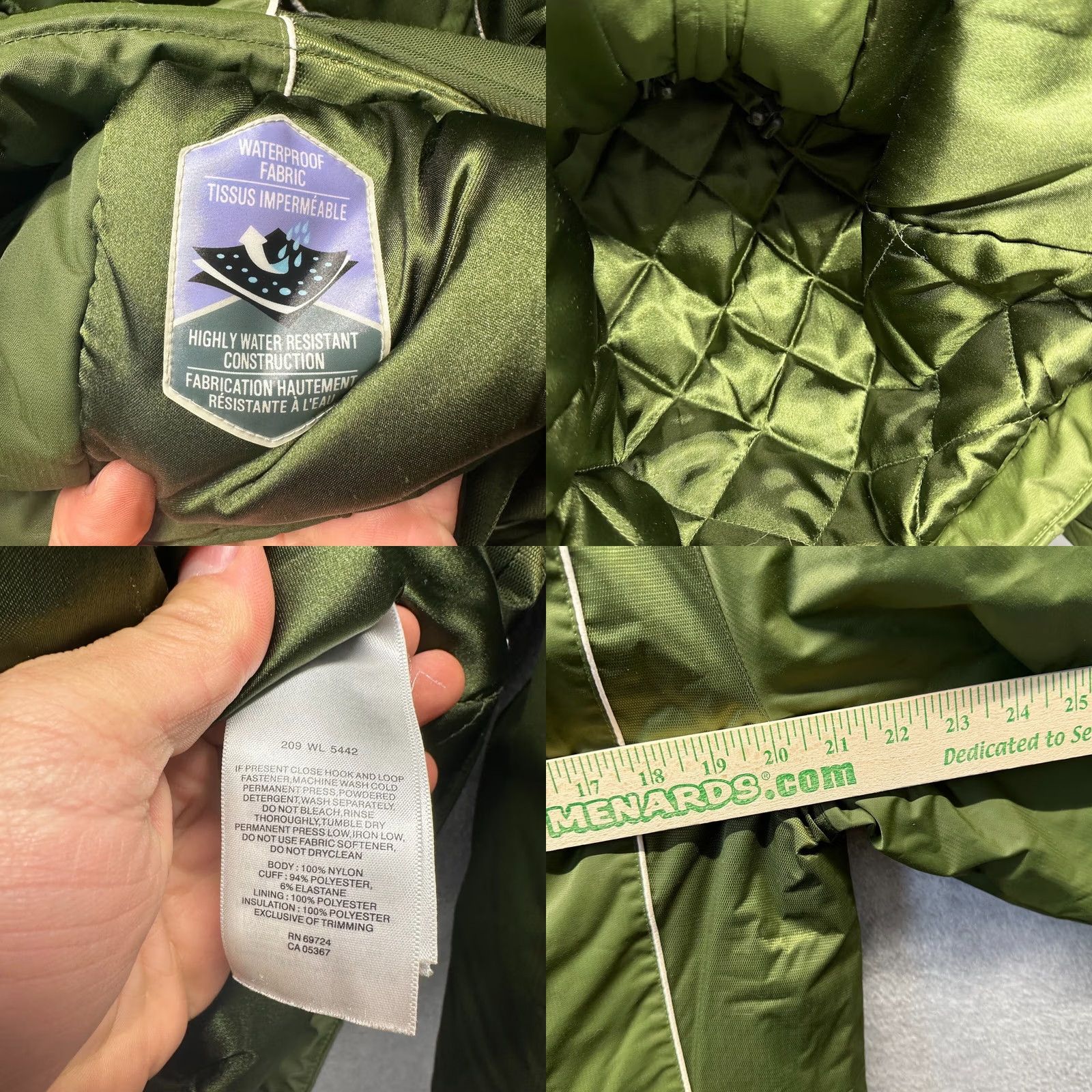Vintage Columbia Jacket Womens Medium Green Waterproof Full Zip Winter Coat Hooded Size M / US 6-8 / IT 42-44 - 8 Thumbnail