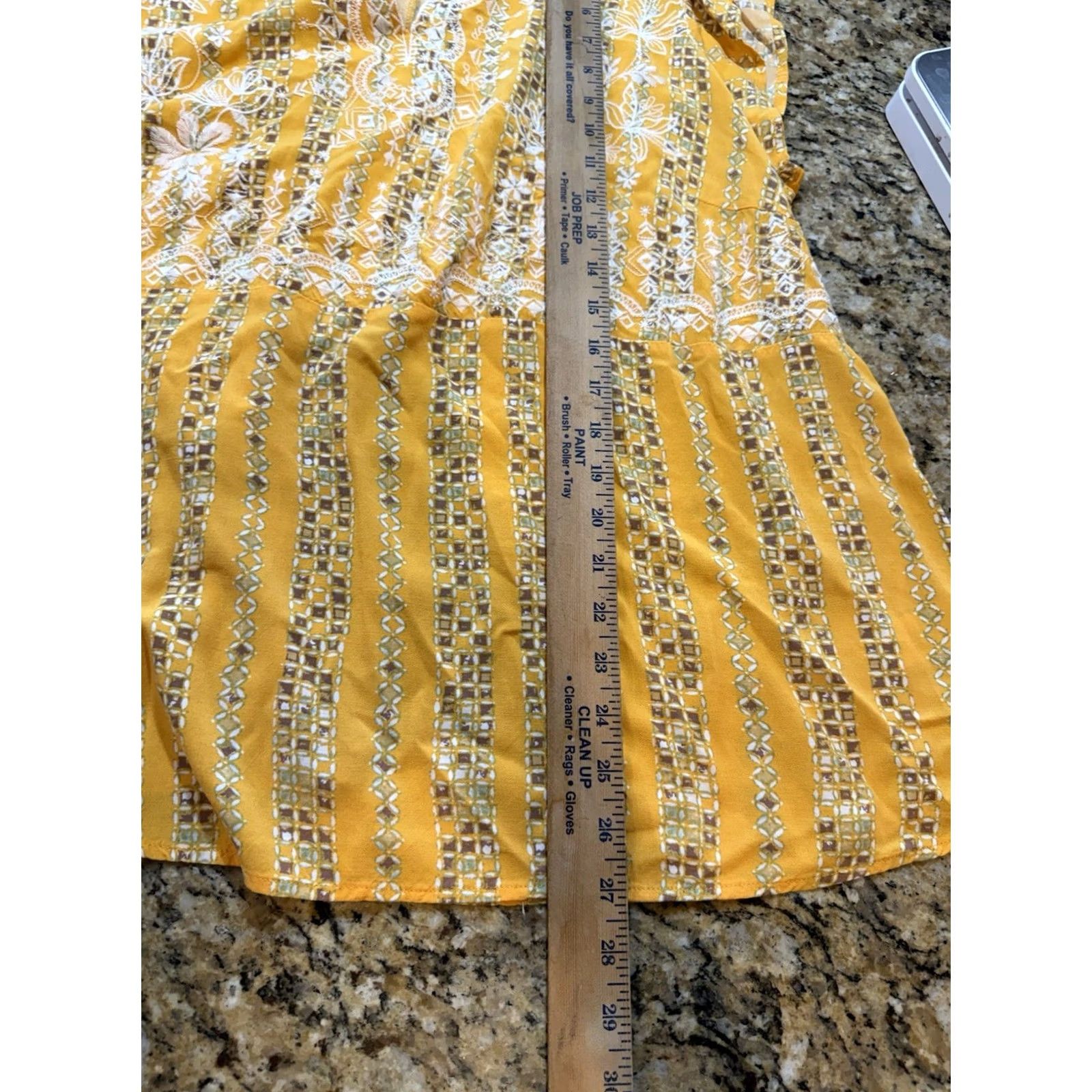 Vintage Savanna Jane Blouse Shirt Plus 1X Yellow Embroidered Flutter Sleeve Mellow Yellow Womens Size XL / US 12-14 / IT 48-50 - 6 Thumbnail