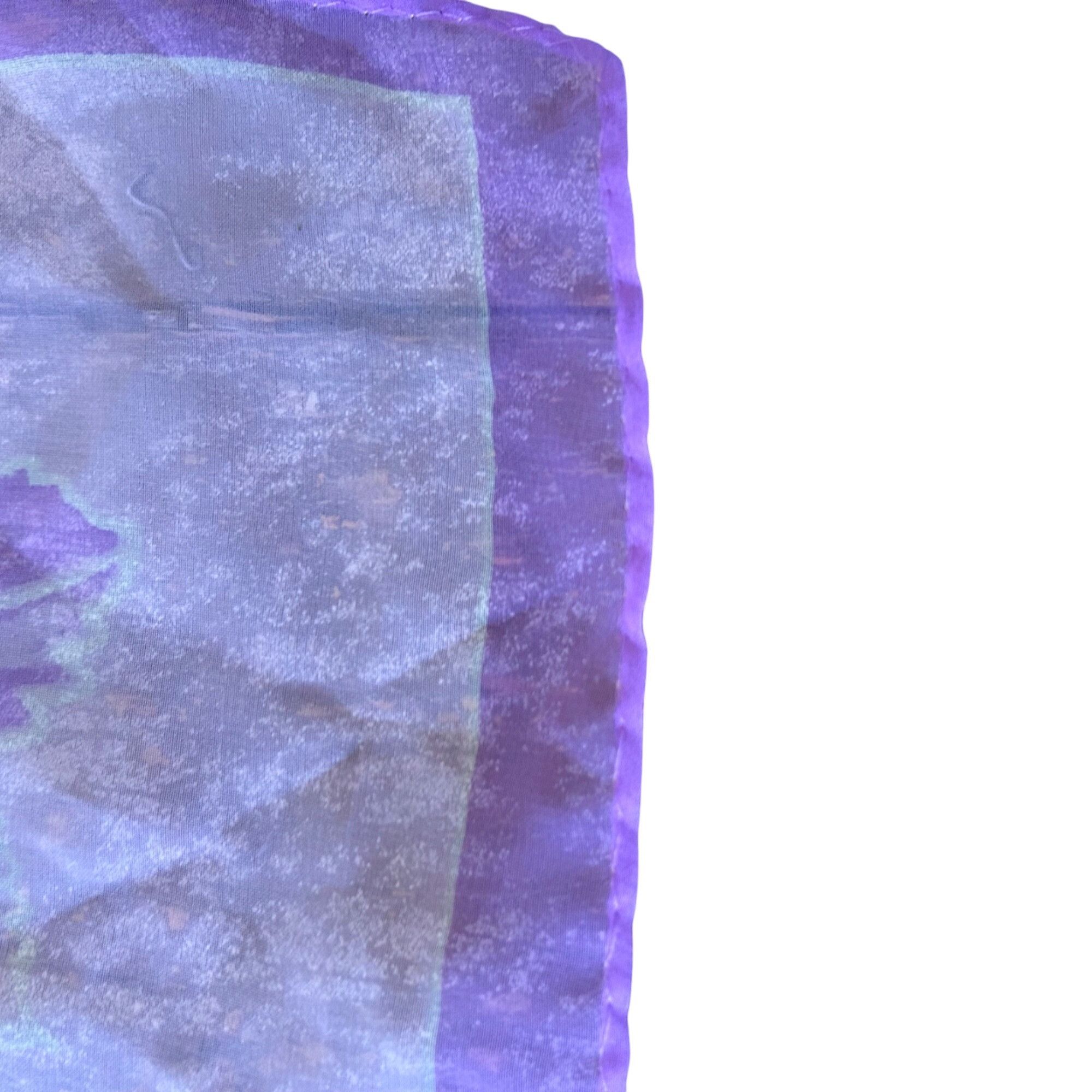 Vintage Vintage Purple Rose Floral Square Sheer Romantic Ethereal Sc Size ONE SIZE - 4 Thumbnail