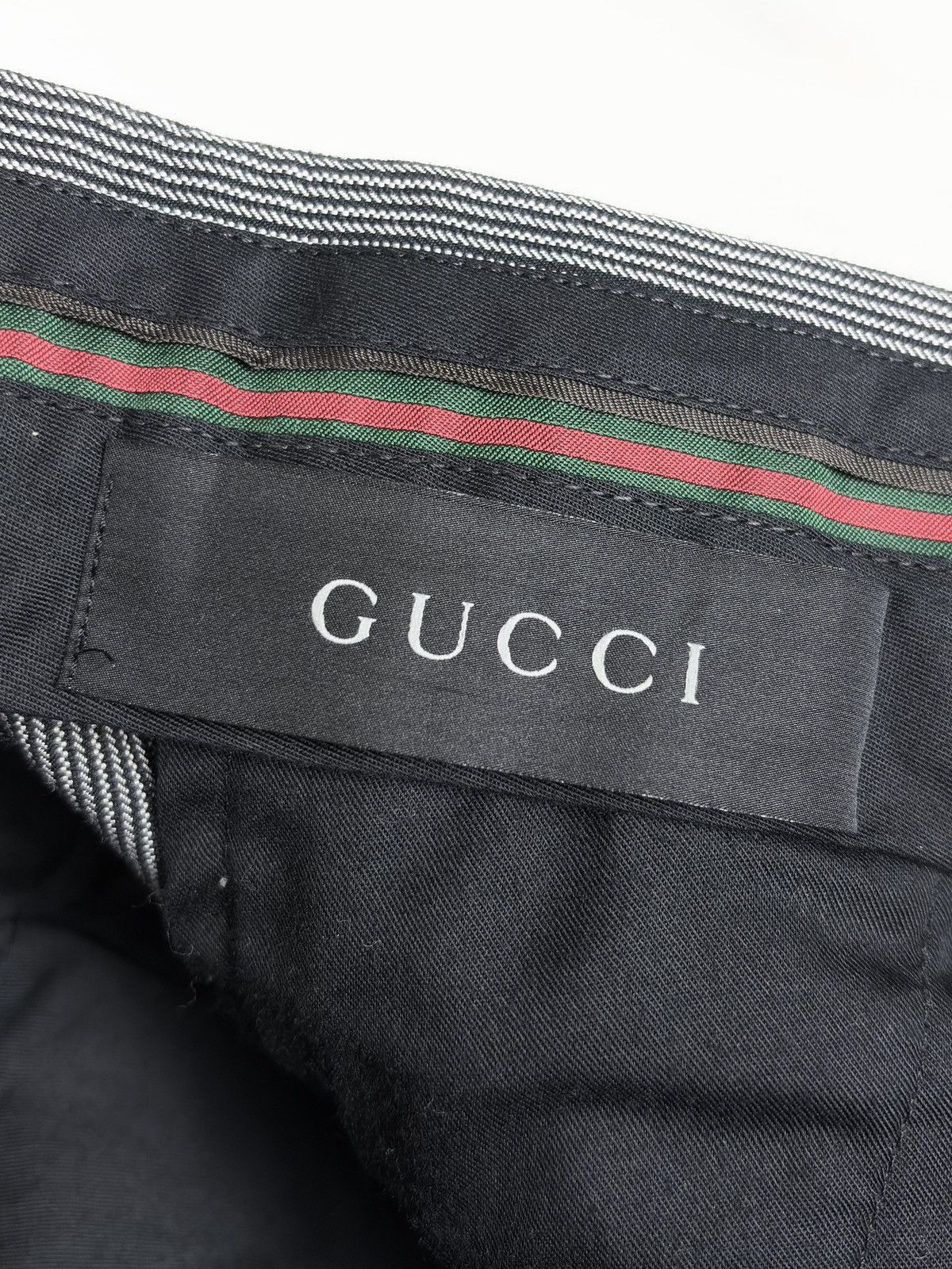 Gucci Gucci Tom Ford Vintage Cuffed Pinstripe Trousers Pants Gray Size US 34 / EU 50 - 7 Thumbnail