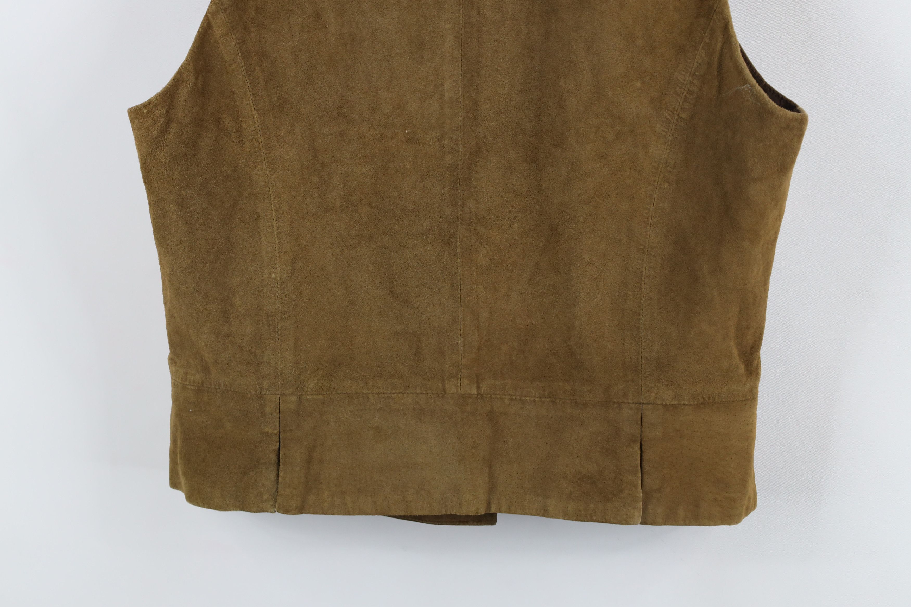 Vintage Vintage 90s Streetwear Suede Leather Military Style Vest Size S / US 4 / IT 40 - 14 Thumbnail