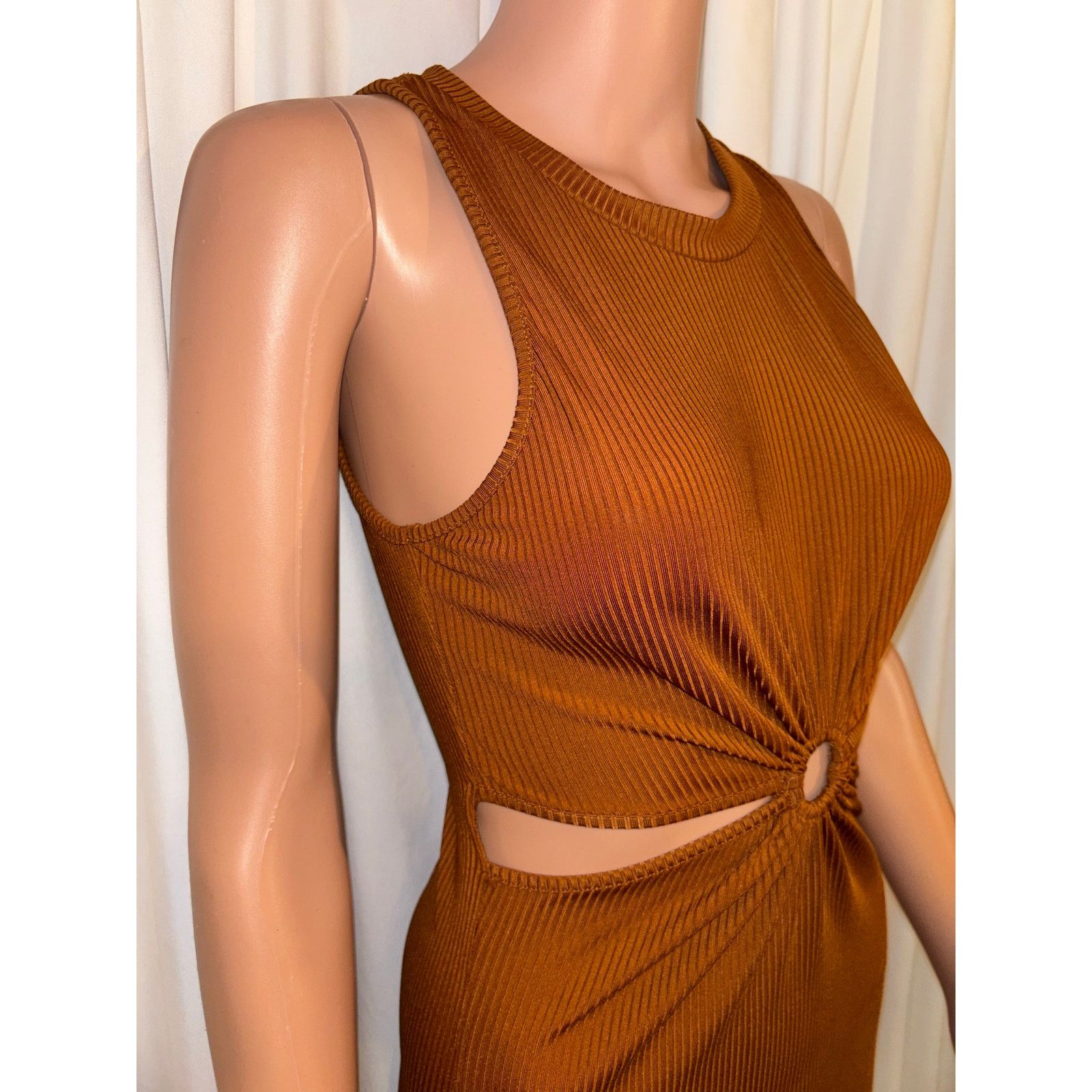 The Unbranded Brand Solid Cut-Out Detail Dress Size Large Petite Size XXS / US 00 / IT 34 - 5 Thumbnail