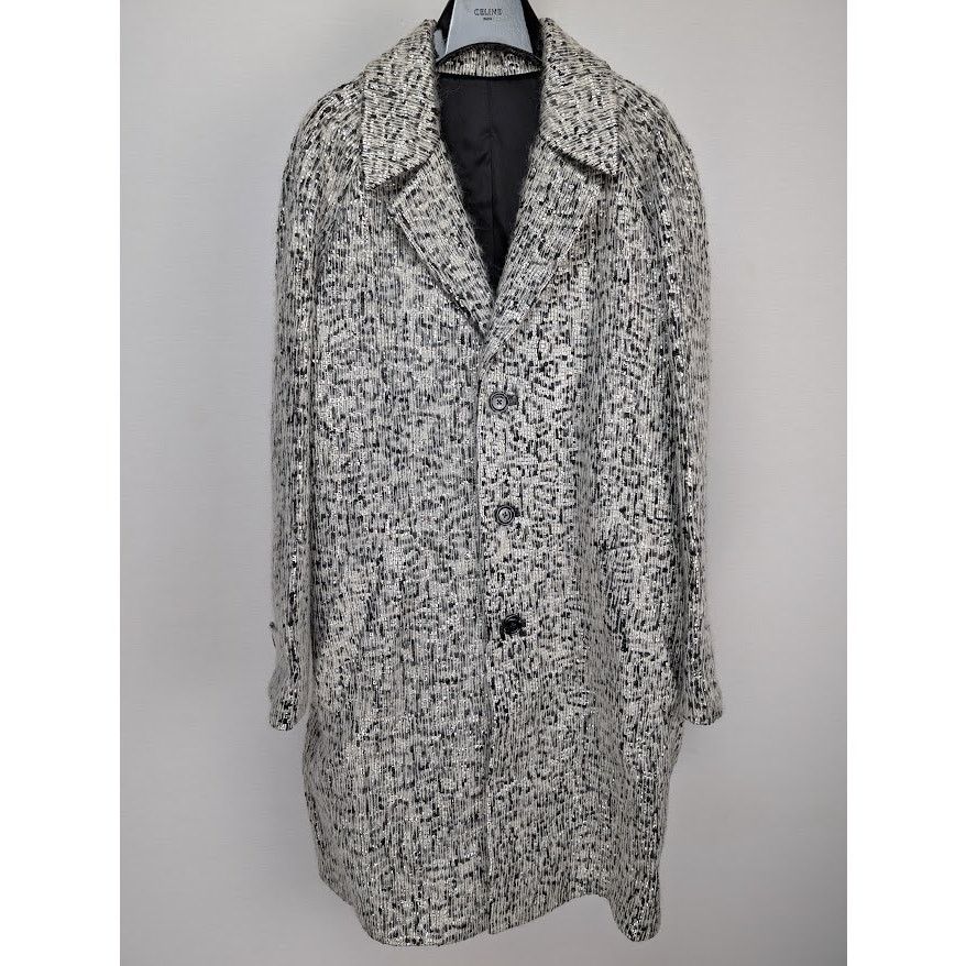 Celine o1rshd1 Hand Woven Wool Coat Jacket in Grey/Black Size US M / EU 48-50 / 2 - 1 Thumbnail