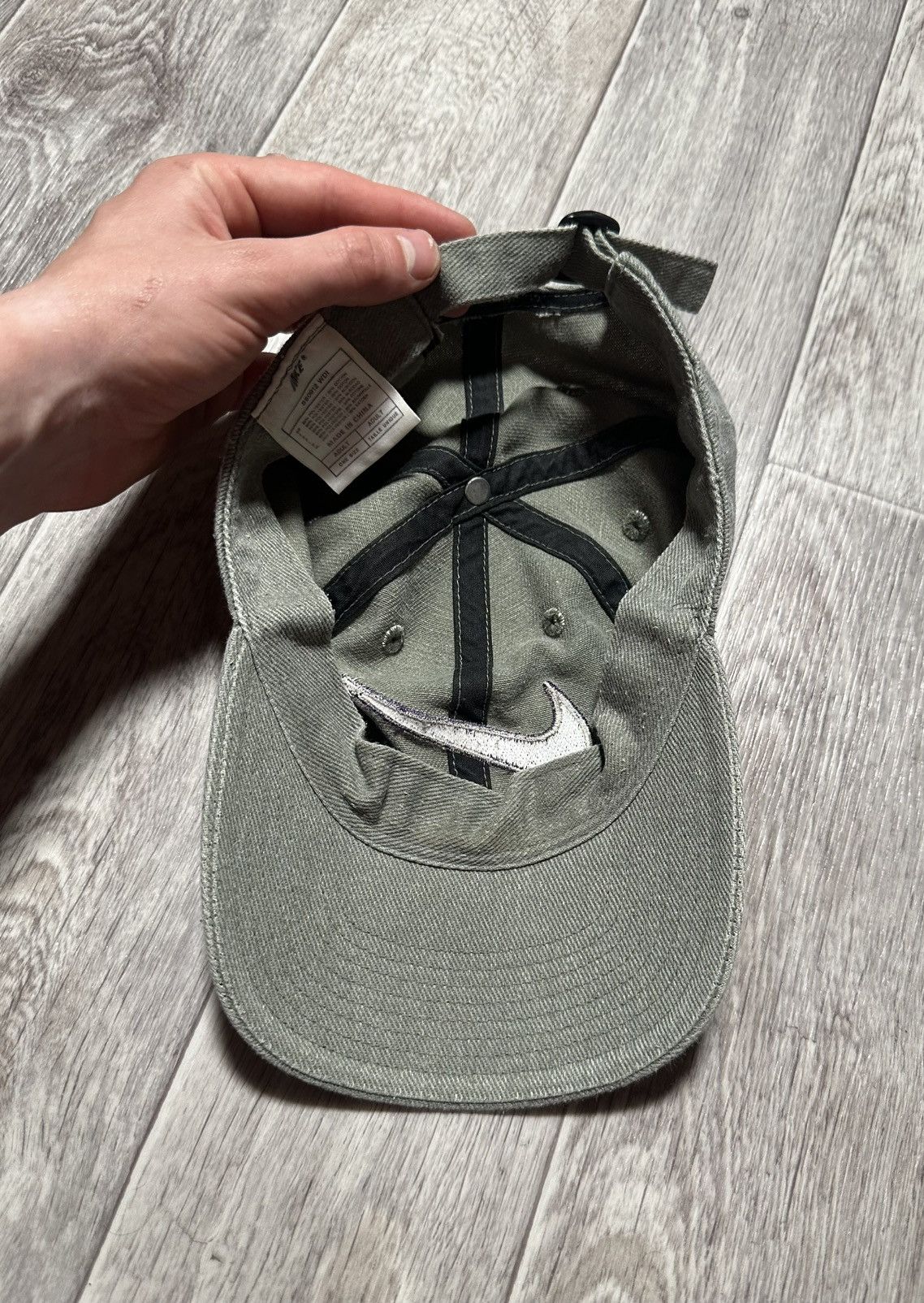 Nike Vintage Nike Swoosh Denim Hat Size ONE SIZE - 3 Thumbnail