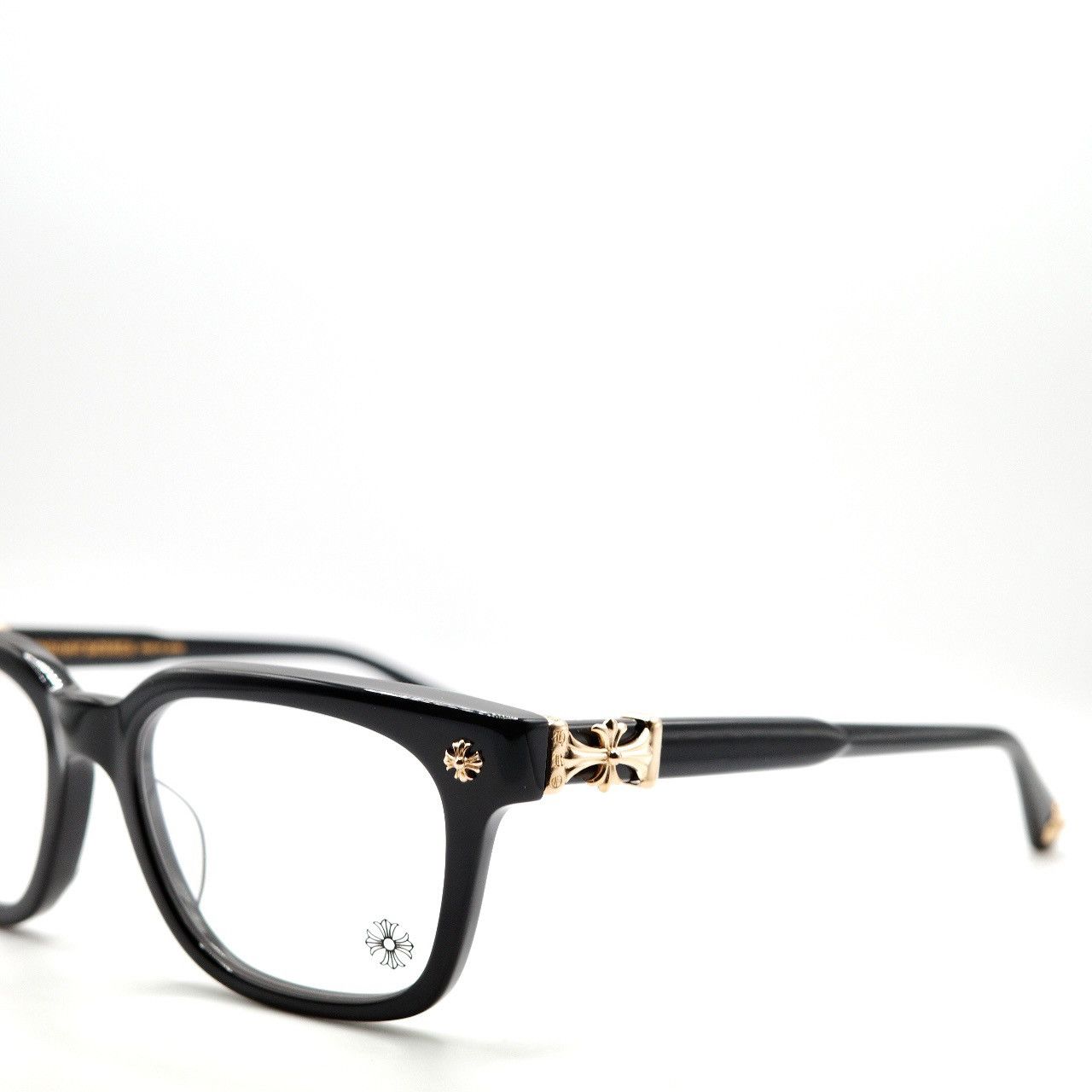 Pre-owned Chrome Hearts Cox Ucker Gold Plated Glasses In Black/gold