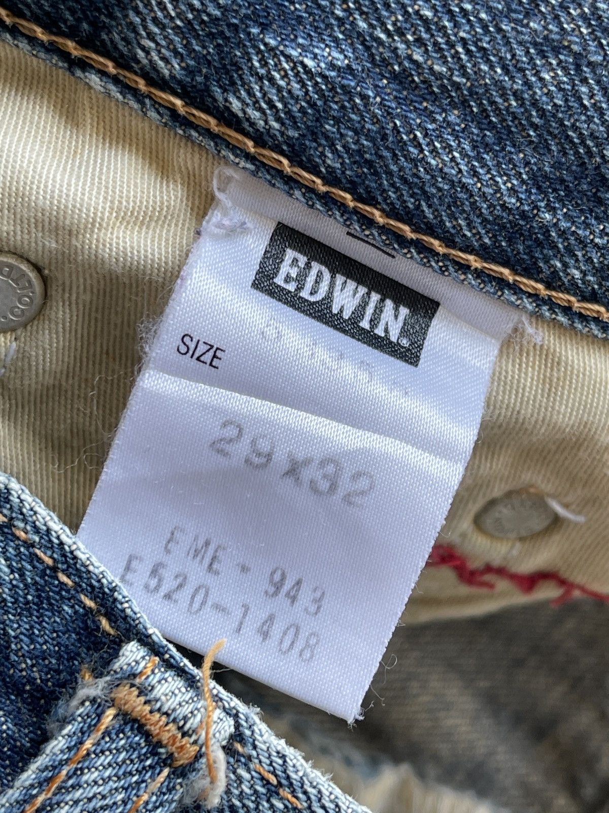 Vintage Edwin Miss 503 WS Distressed Denim Jeans Size 31" - 12 Thumbnail