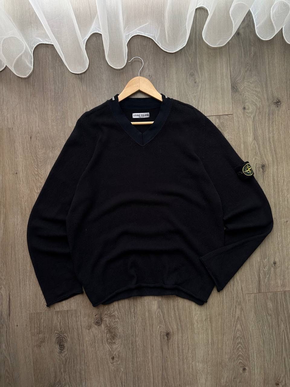 Stone Island × Vintage Vintage Stone Island Black Sweater Size US L / EU 52-54 / 3 - 14 Thumbnail