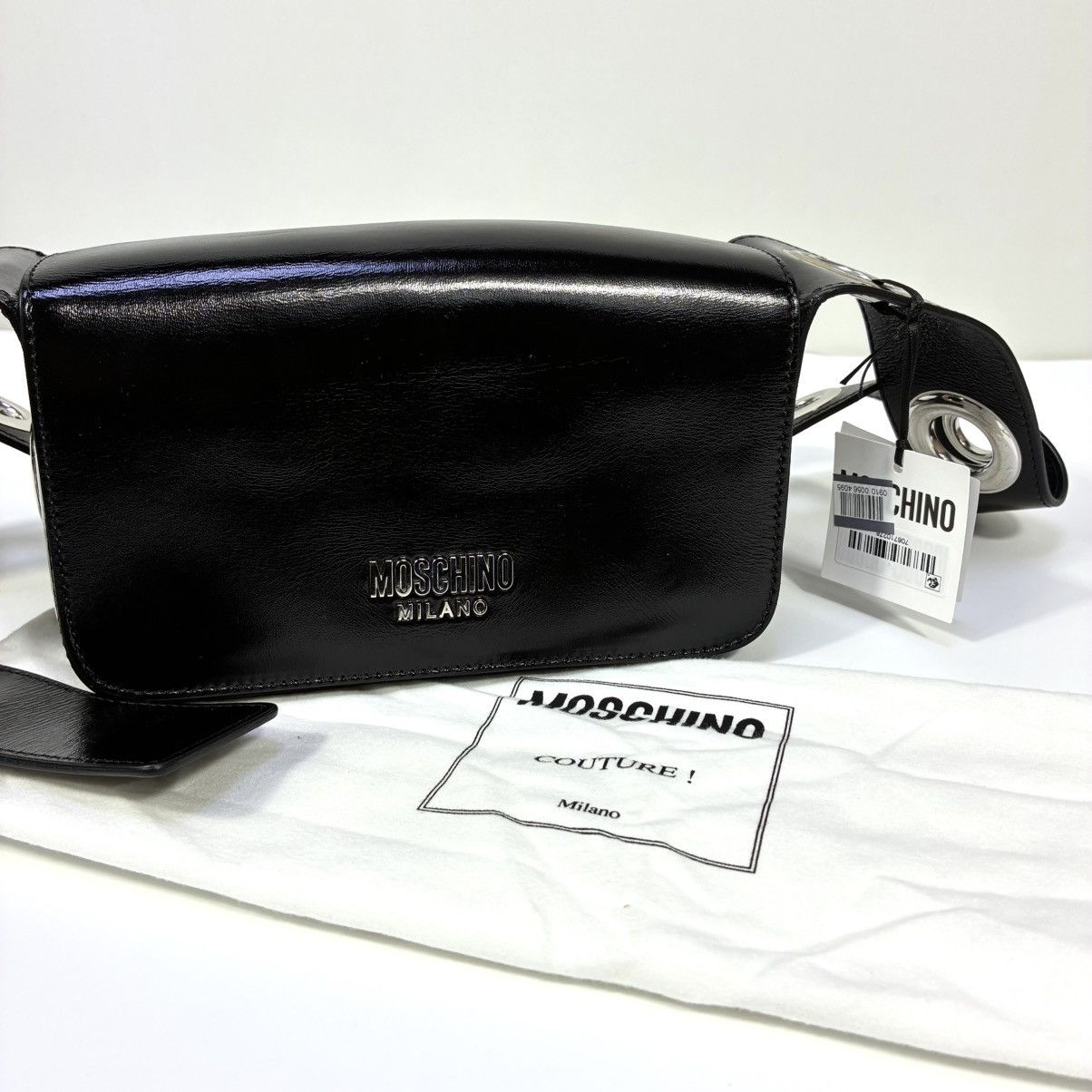 Moschino Moschino Couture Metal Logo Crossbody Shoulder Bag Black NWT Size ONE SIZE - 19 Thumbnail